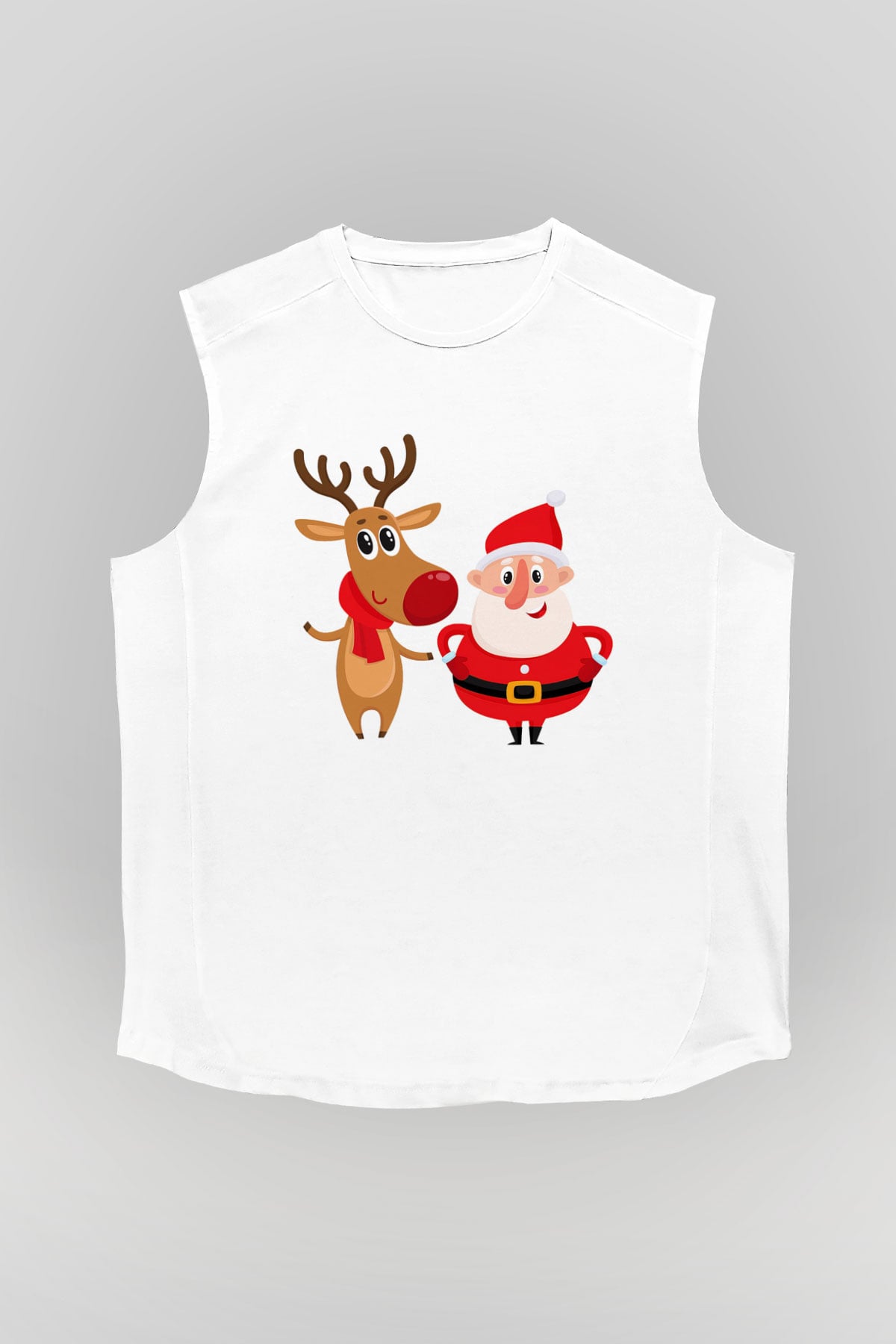 Yılbaşı Yeni Yıl Christmas Beyaz Unisex Kolsuz Tişört