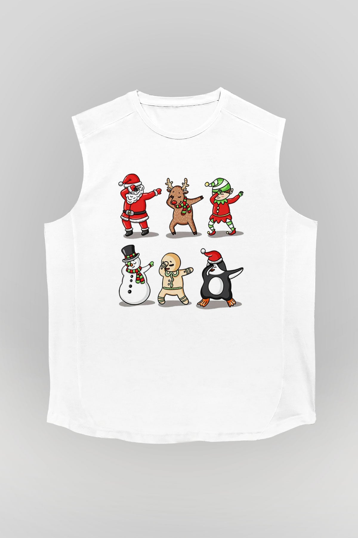 Yılbaşı Yeni Yıl Christmas Beyaz Unisex Kolsuz Tişört