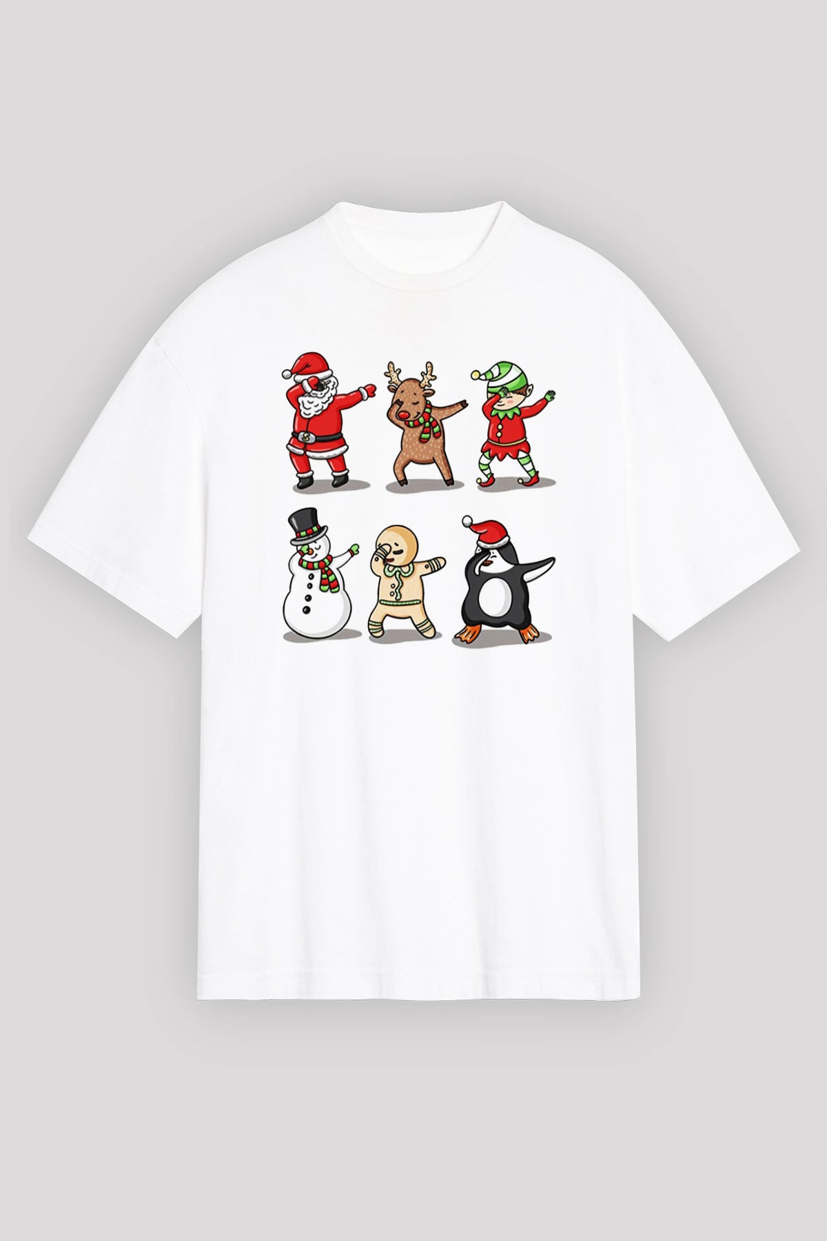 Yılbaşı Yeni Yıl Christmas Beyaz Unisex Oversize Tişört T-Shirt