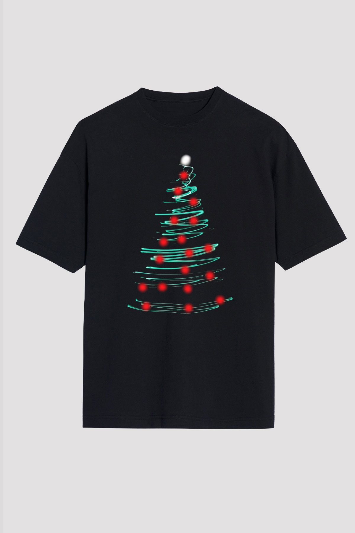 Yılbaşı Yeni Yıl Christmas Siyah Unisex Oversize Tişört T-Shirt