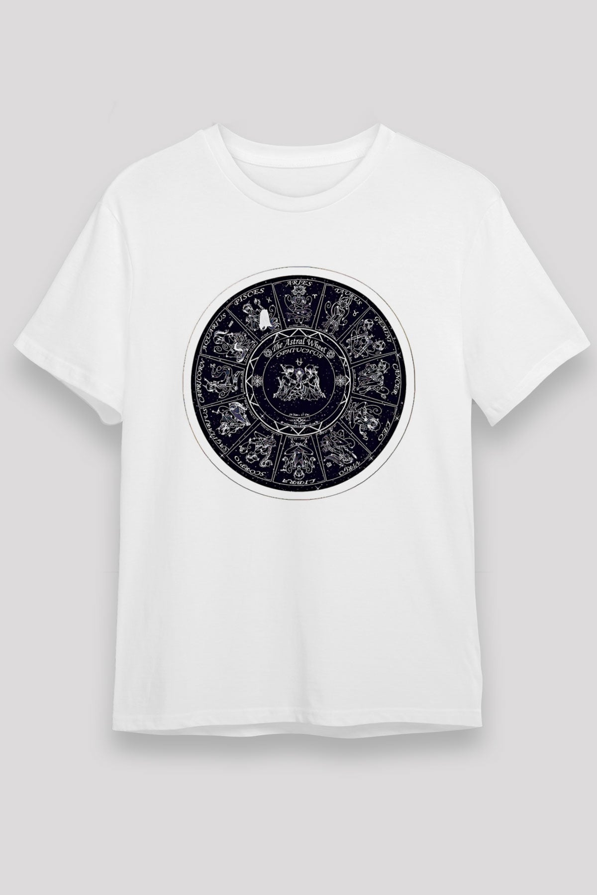 Yıldız Haritaları Unisex Baskılı Beyaz Tişört - Tshirt