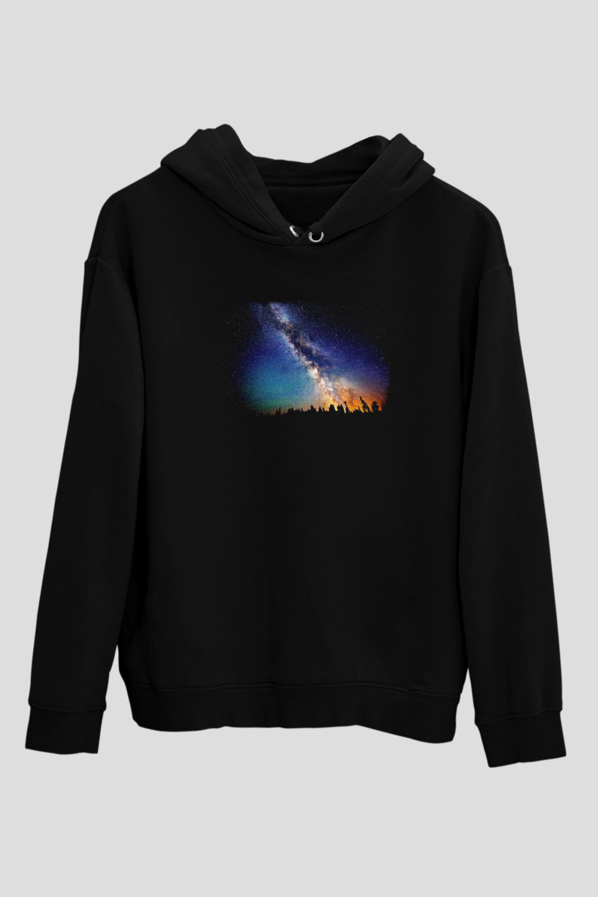 Yıldız Siyah Unisex Hoodie