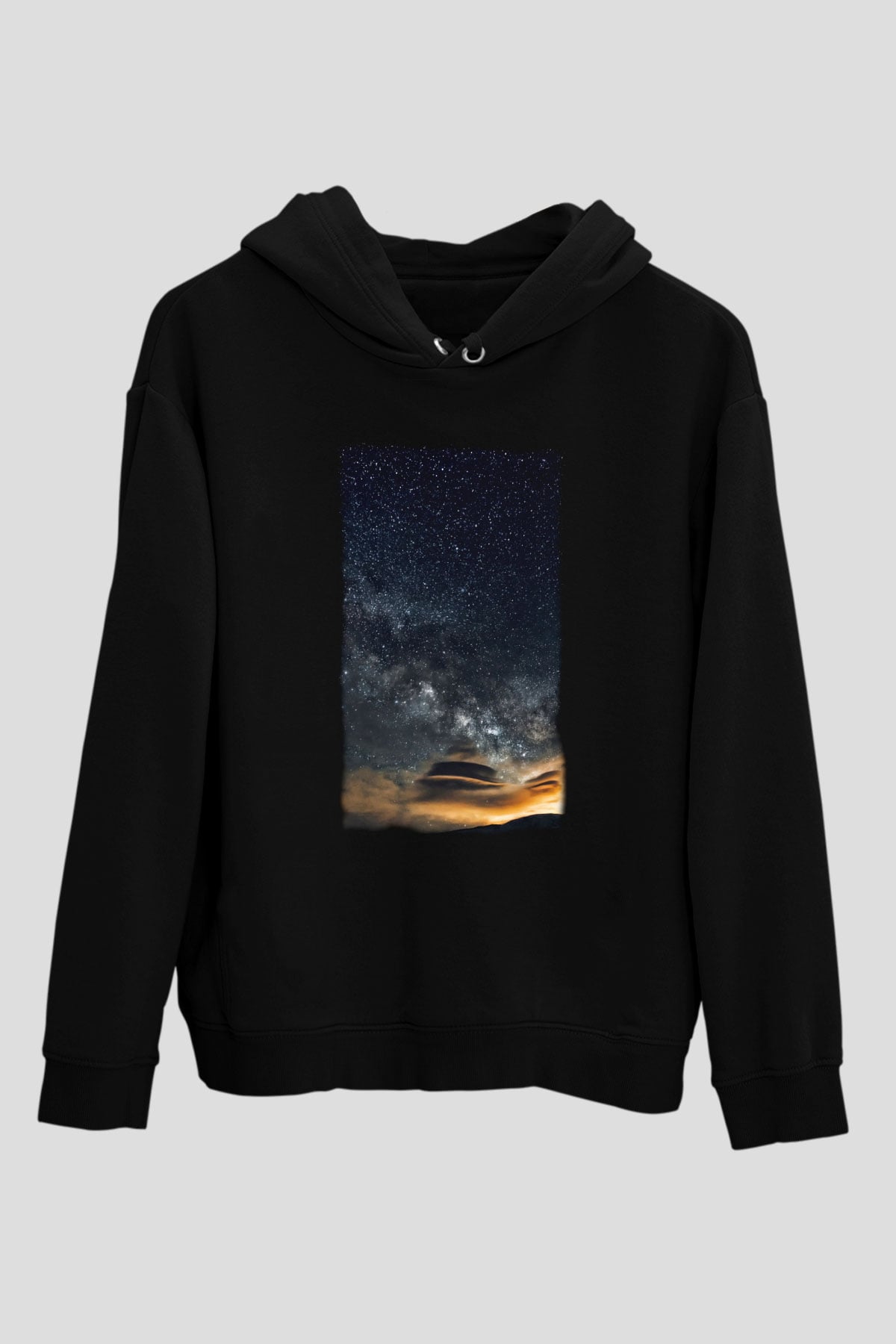 Yıldız Siyah Unisex Hoodie