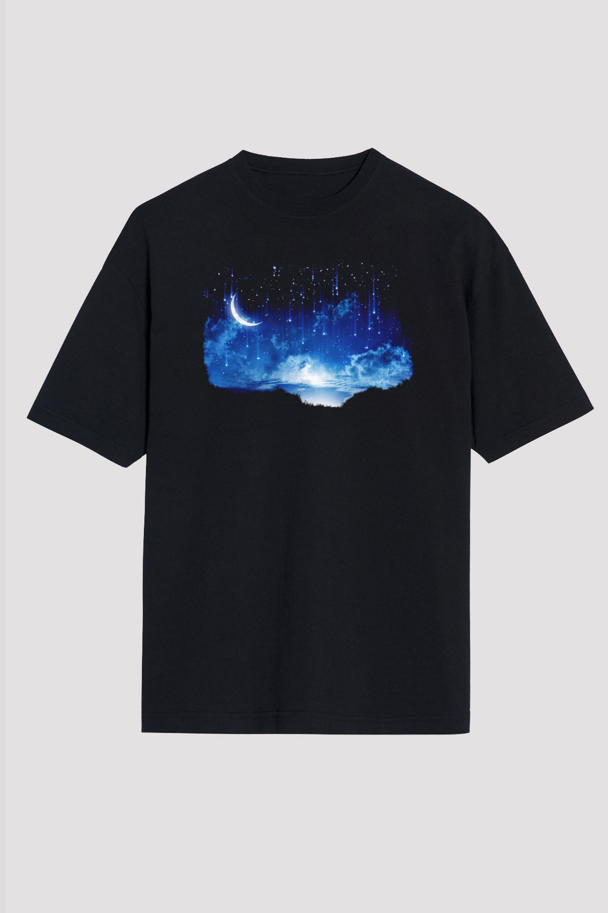 Yıldız Siyah Unisex Oversize Tişört T-Shirt