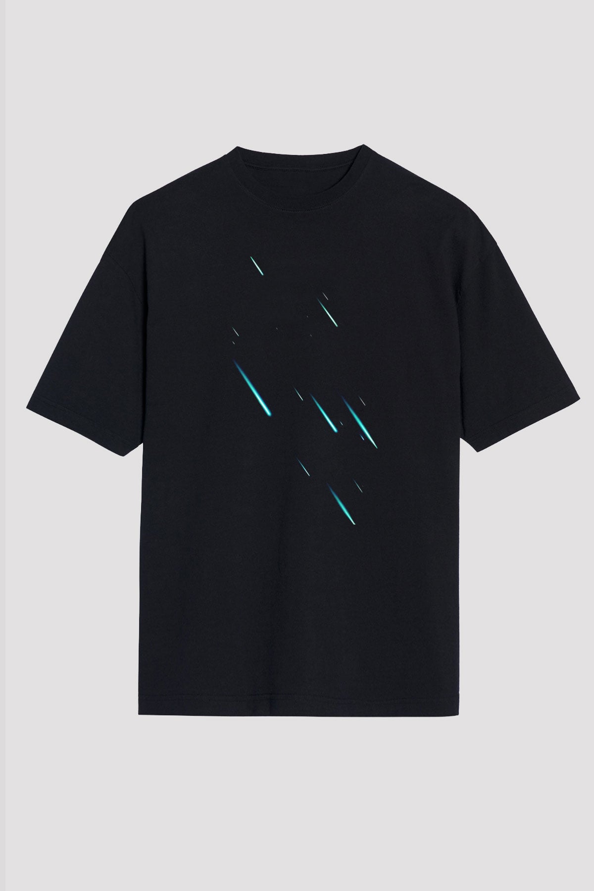 Yıldız Siyah Unisex Oversize Tişört T-Shirt