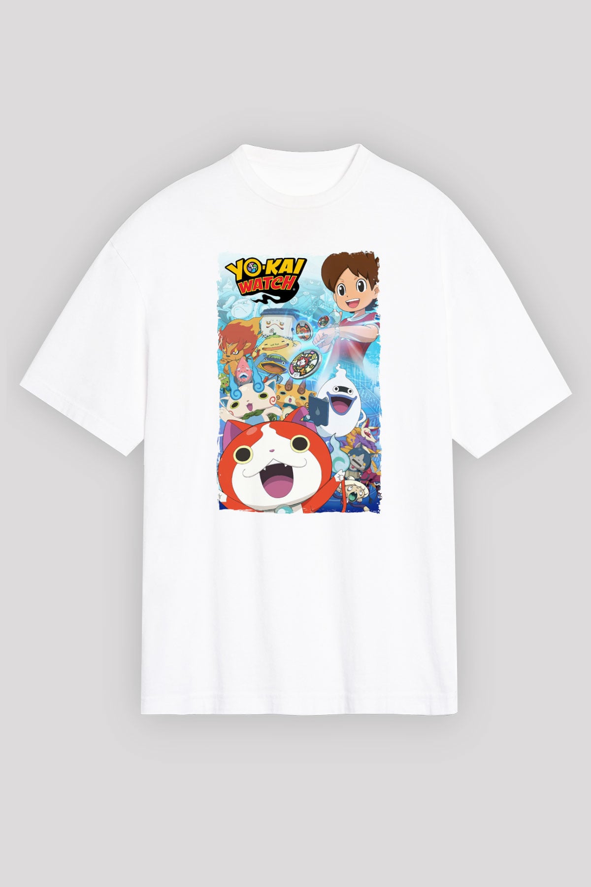 Yo-kai Watch Beyaz Oversize Tişört Oversize T-shirt