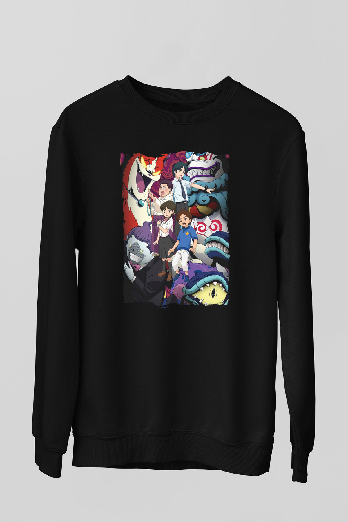 Yo-kai Watch Siyah Unisex Sweatshirt