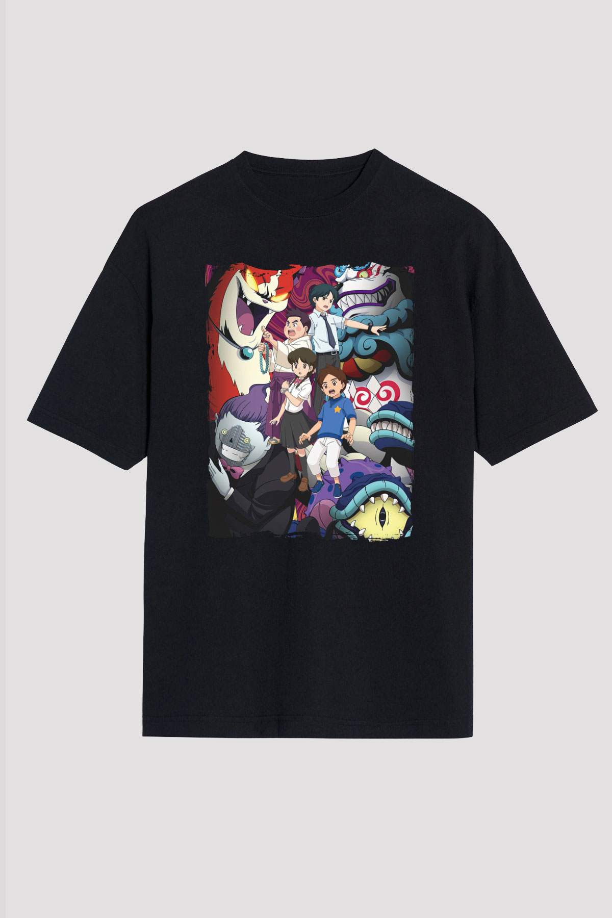 Yo-kai Watch Siyah Oversize Tişört Oversize T-shirt