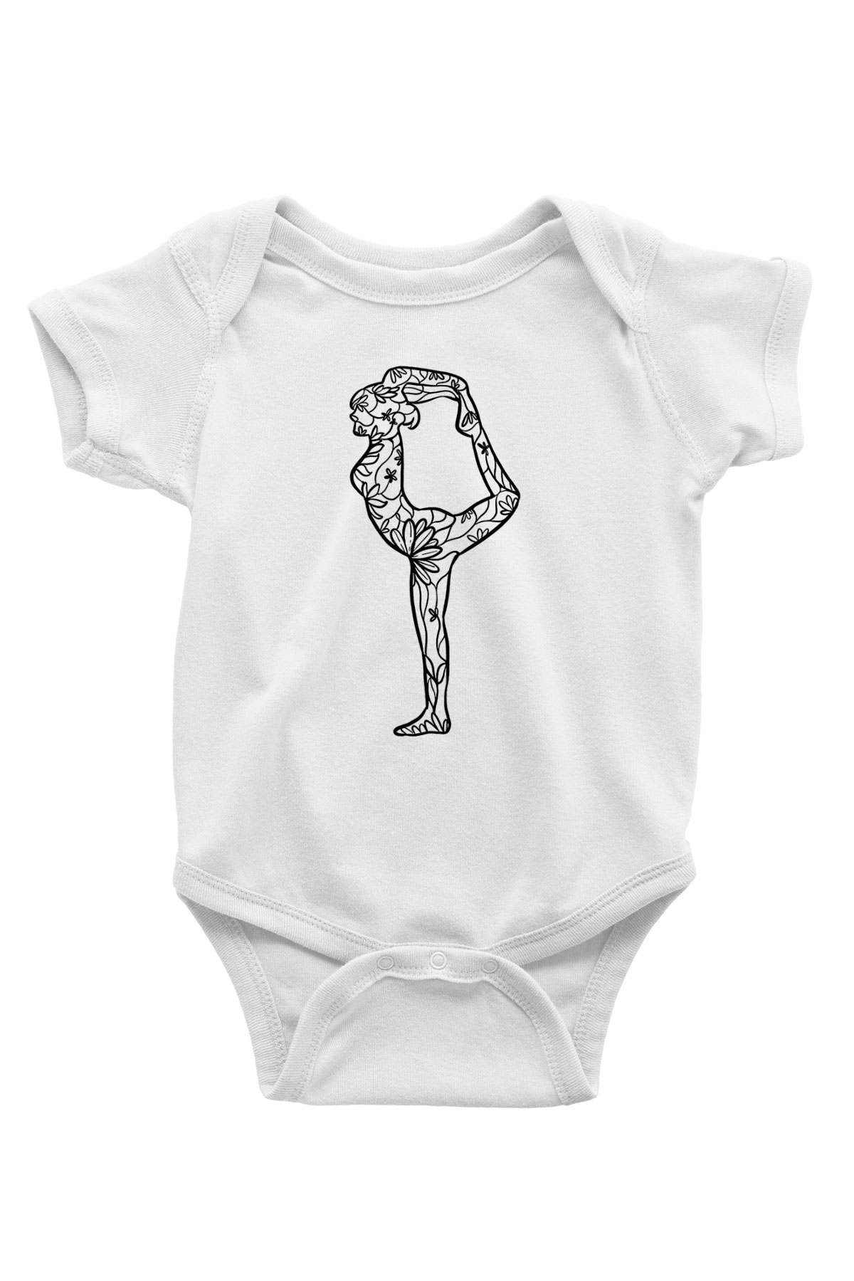 Yoga Baskılı Beyaz Bebek Body - Zıbın