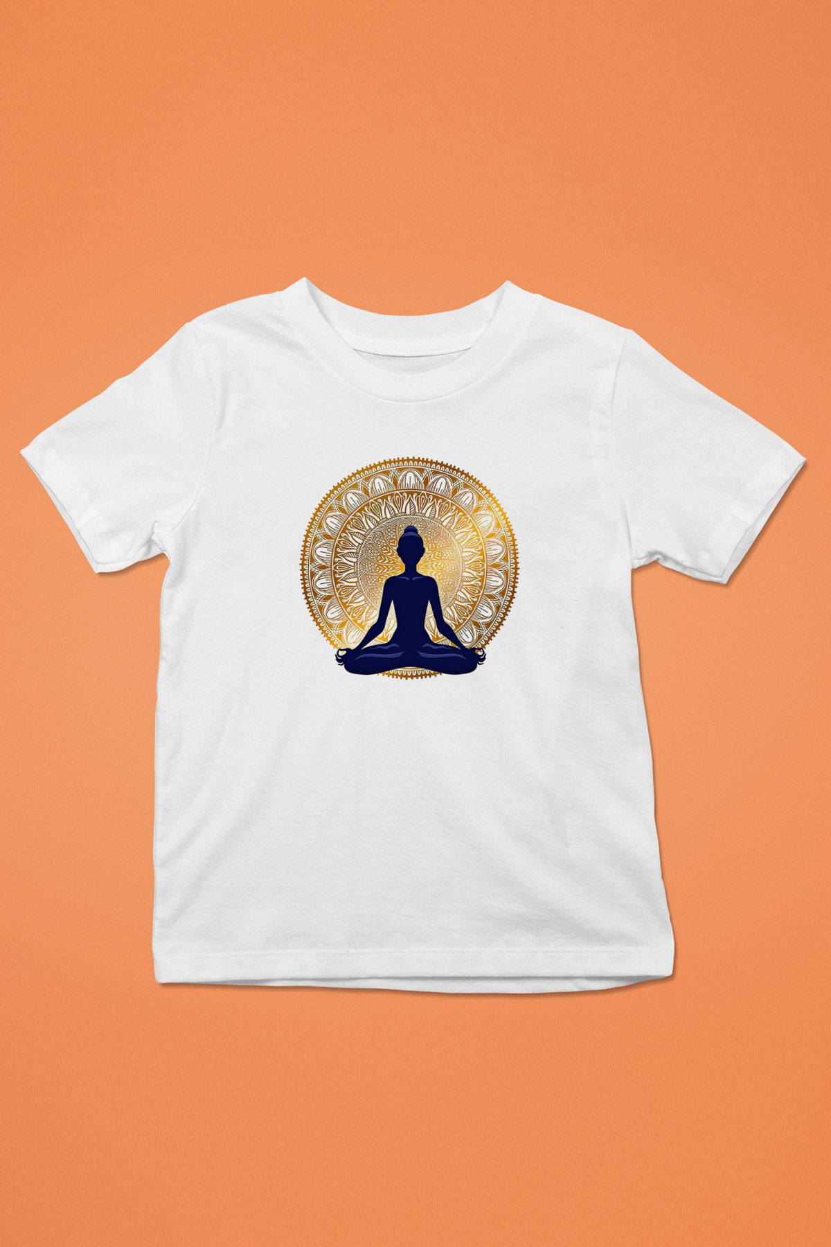 Yoga Baskılı Unisex Beyaz Çocuk Tişört - Tshirt