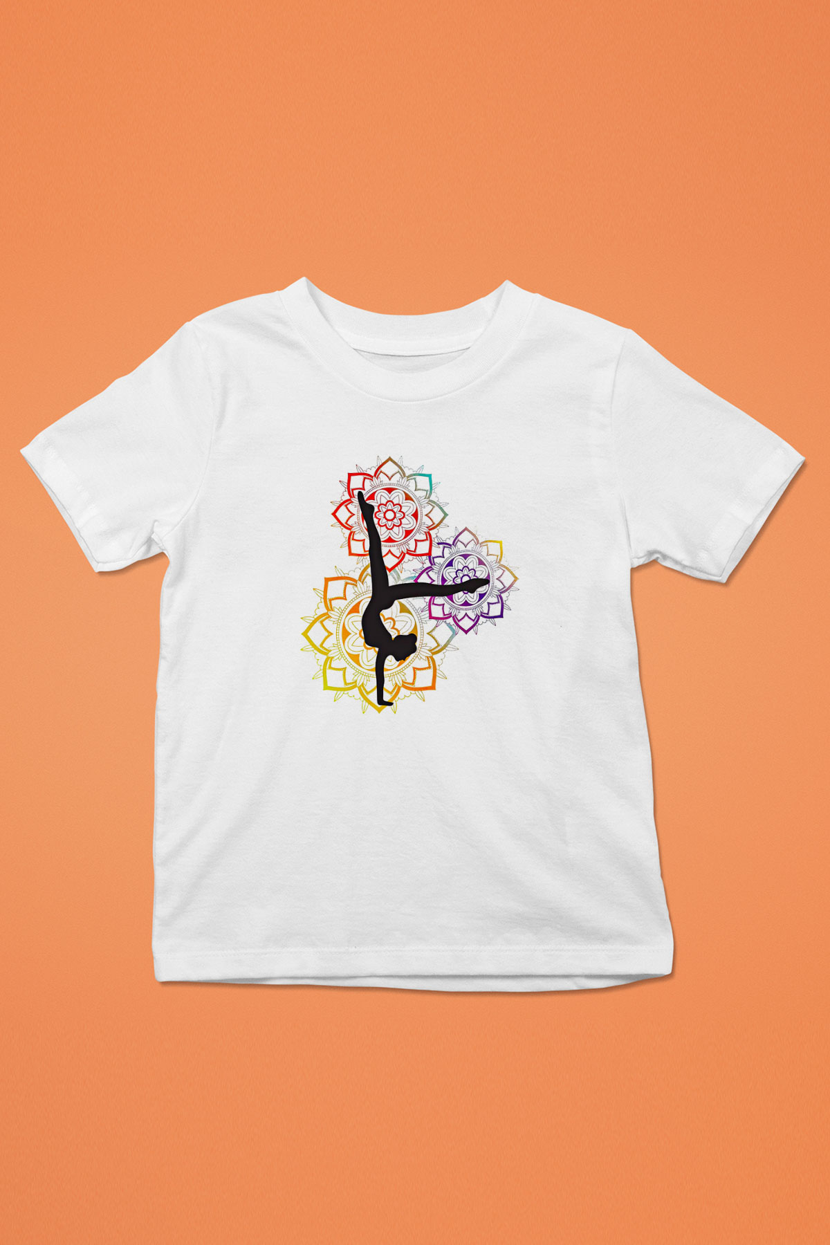 Yoga Baskılı Unisex Beyaz Çocuk Tişört - Tshirt