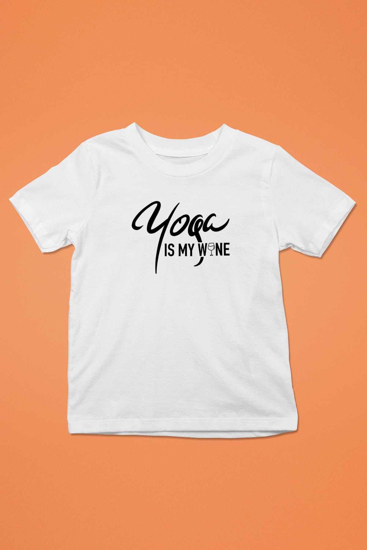 Yoga Baskılı Unisex Beyaz Çocuk Tişört - Tshirt