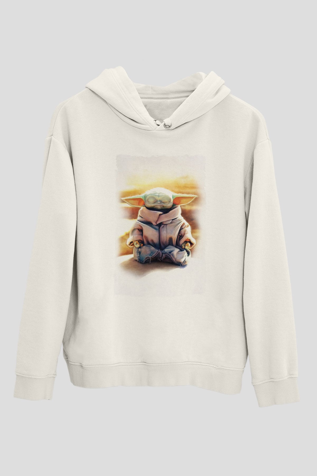 Yoga YodaBeyaz  Unisex Hoodie