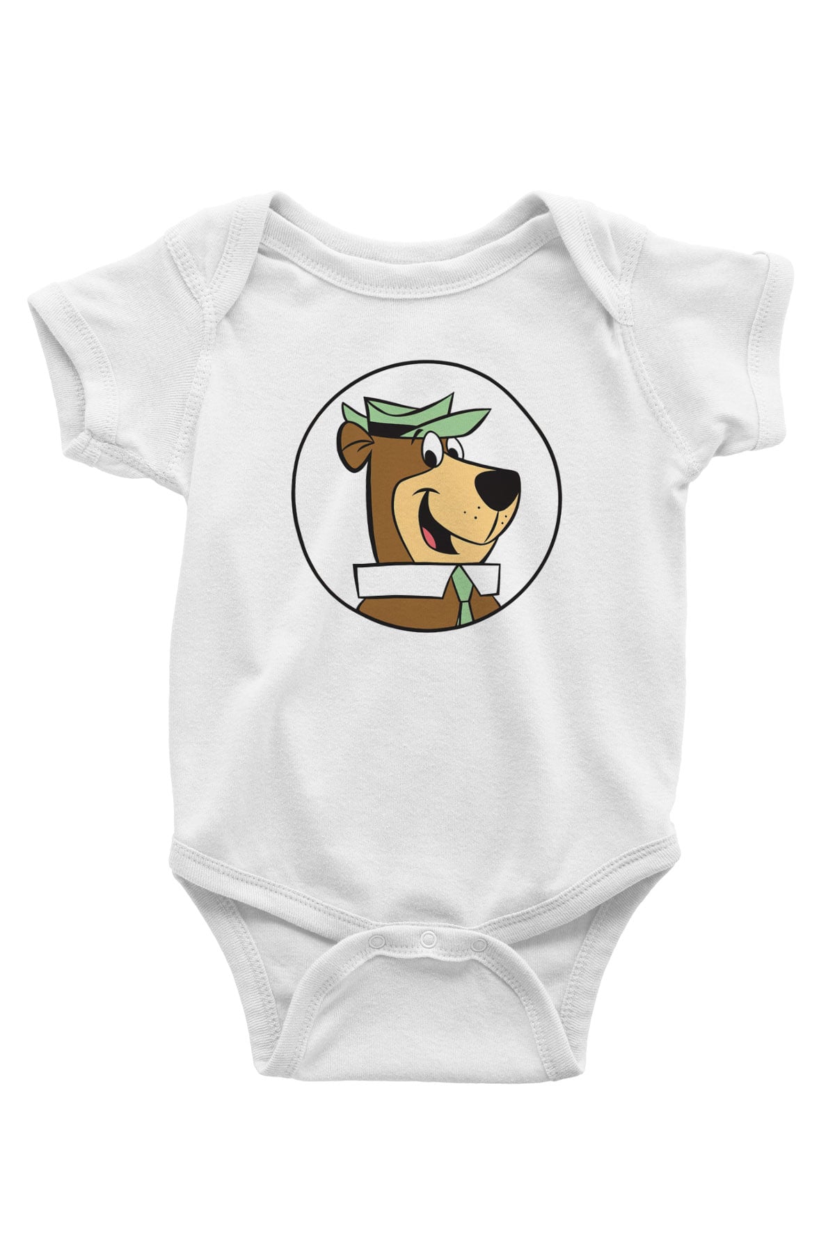 Yogi Bear Ayı Yogi Baskılı Beyaz Unisex Bebek Body - Zıbın