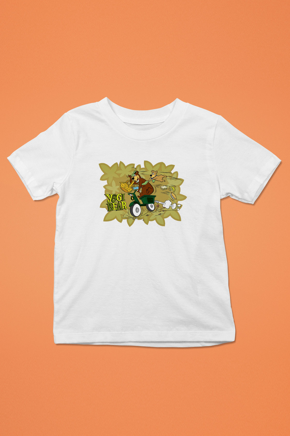 Yogi Bear Ayı Yogi Baskılı Beyaz Unisex Çocuk Tişört
