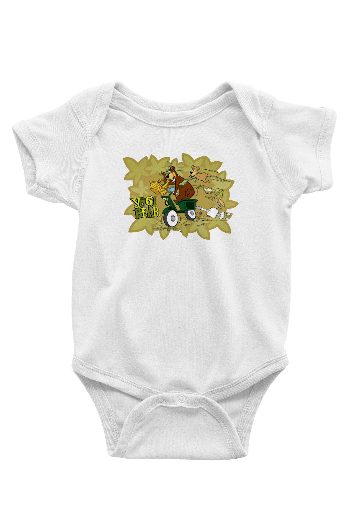 Yogi Bear Ayı Yogi Baskılı Beyaz Unisex Bebek Body - Zıbın