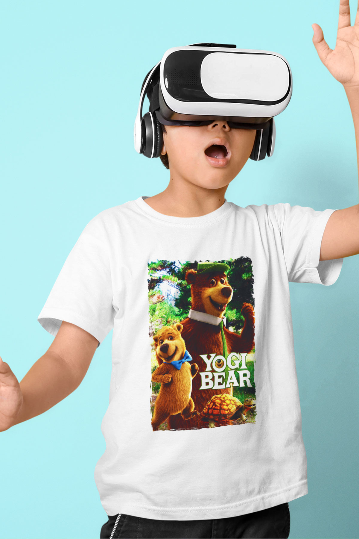 Yogi Bear Ayı Yogi Beyaz Unisex  Çocuk Tişört