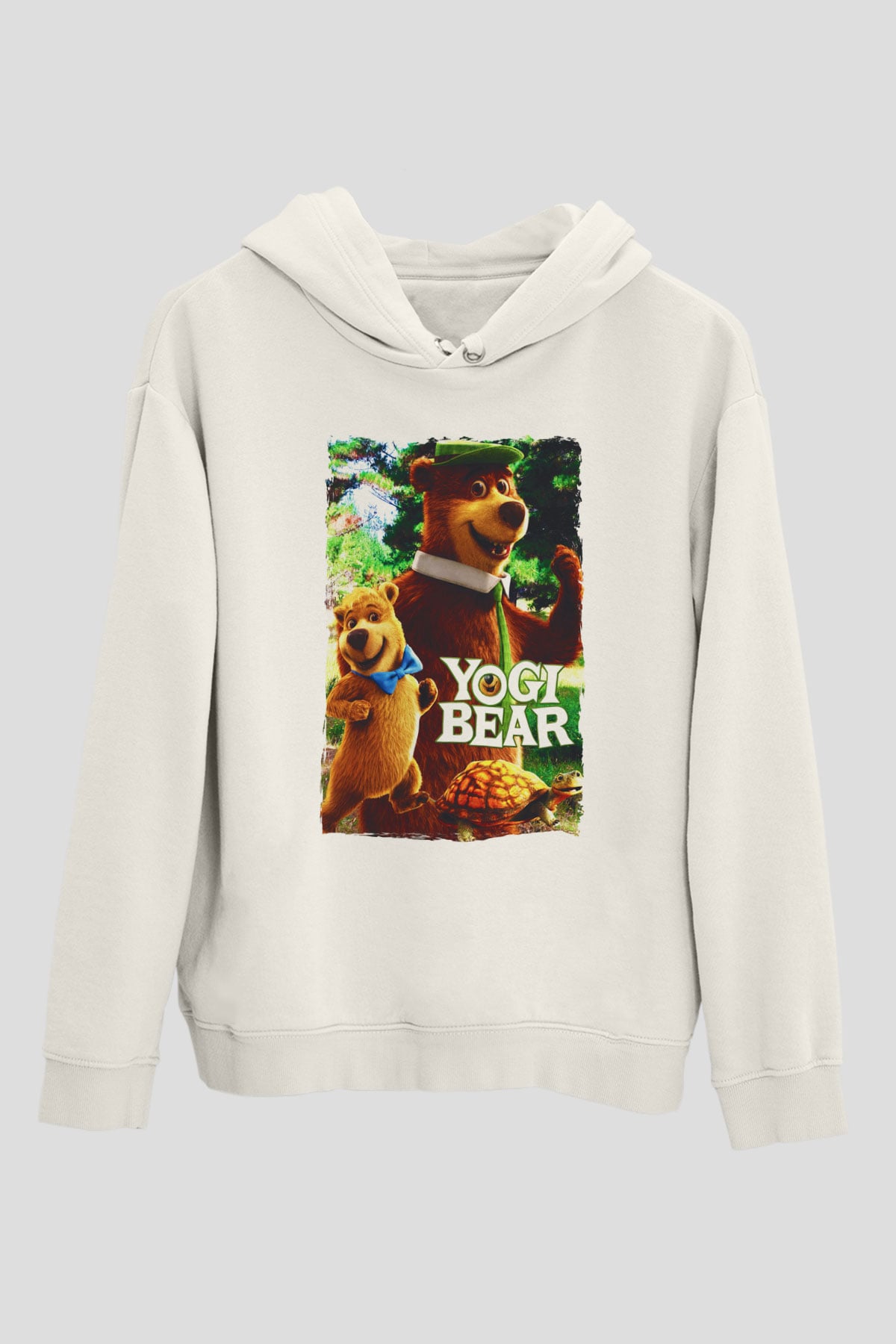 Yogi Bear Ayı Yogi Beyaz Unisex Hoodie