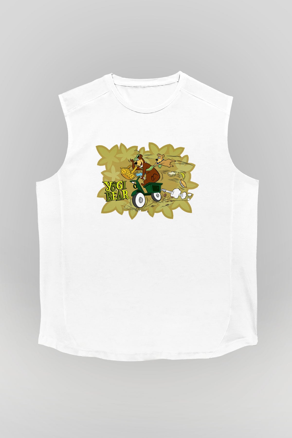Yogi Bear Ayı Yogi Beyaz Unisex Kolsuz Tişört