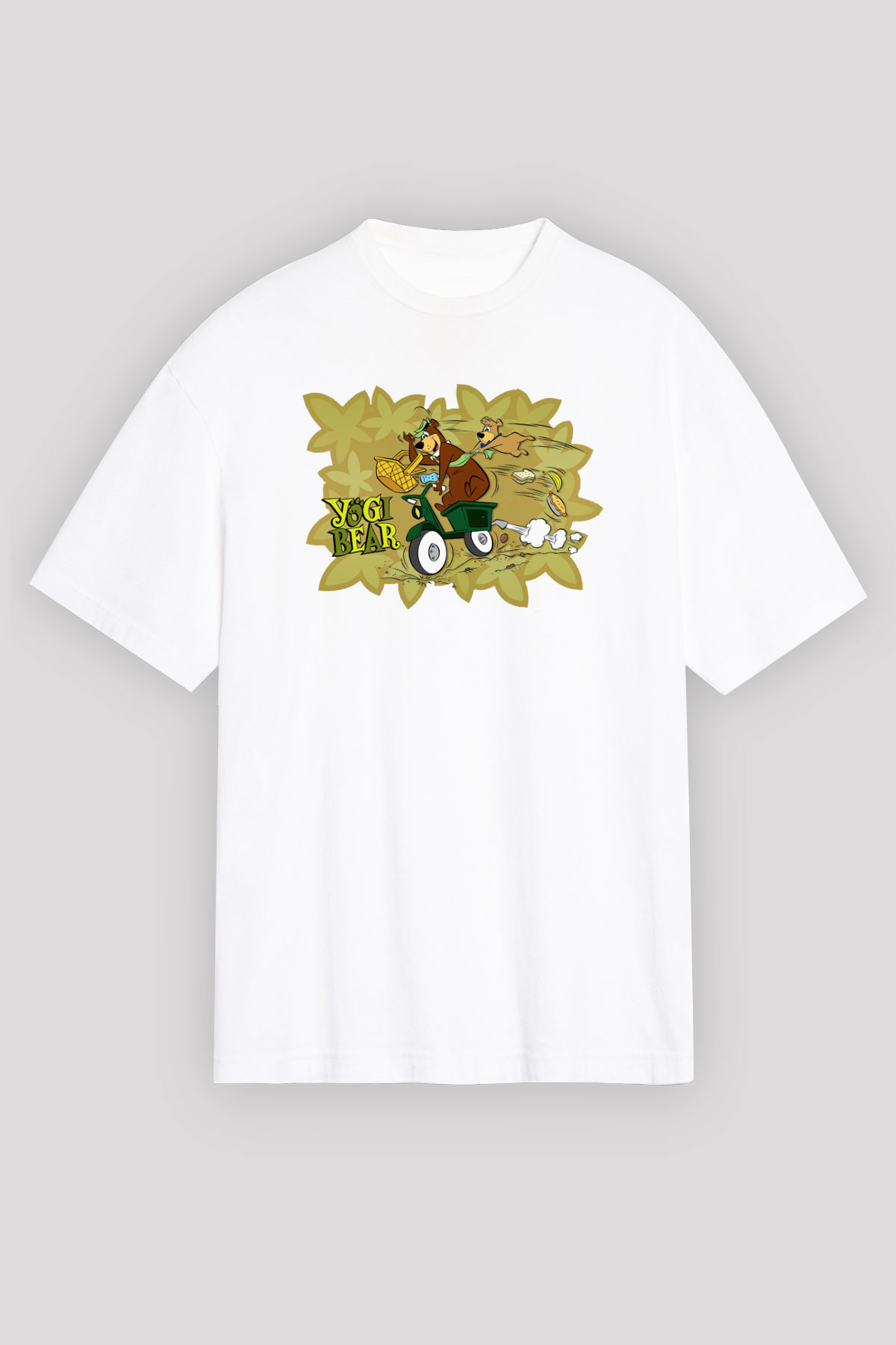 Yogi Bear Ayı Yogi Beyaz Unisex Oversize Tişört