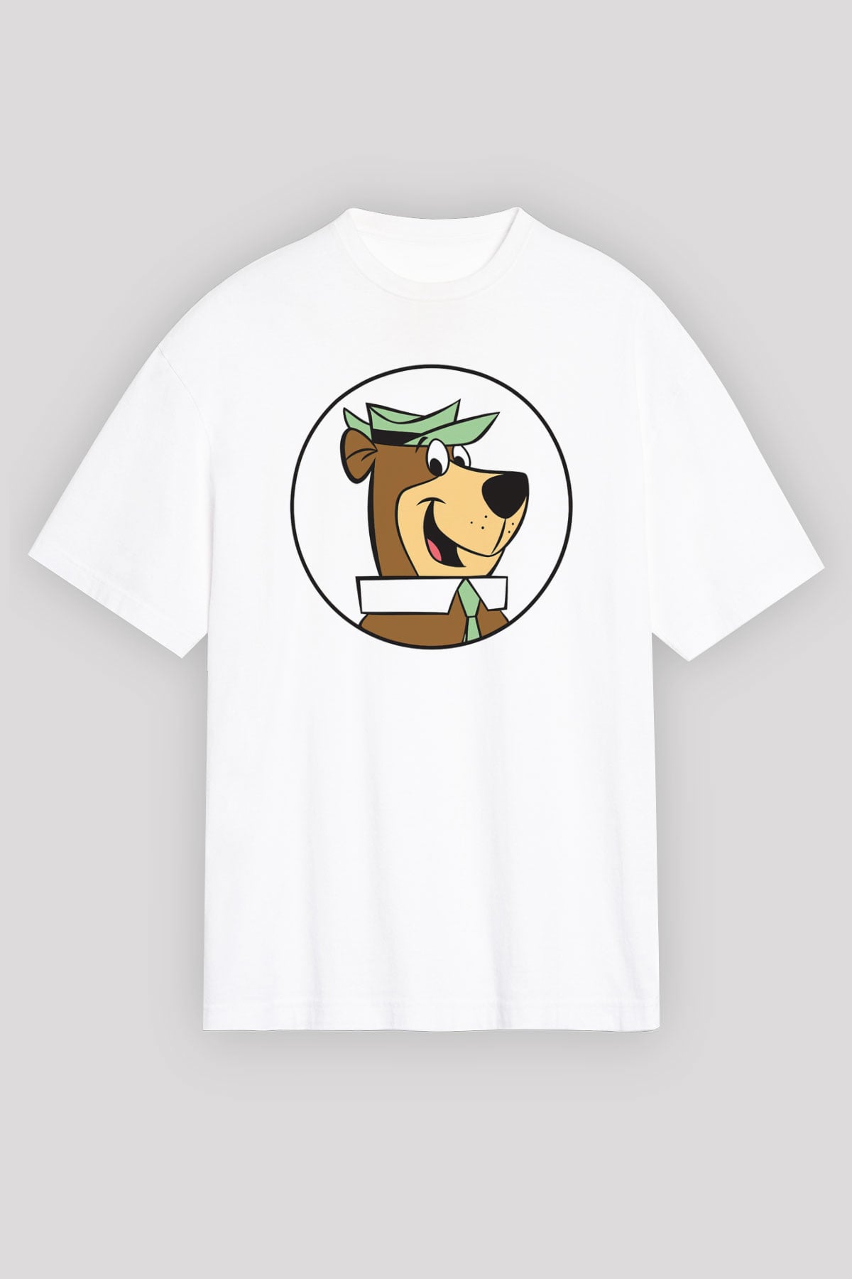 Yogi Bear Ayı Yogi Beyaz Unisex Oversize Tişört