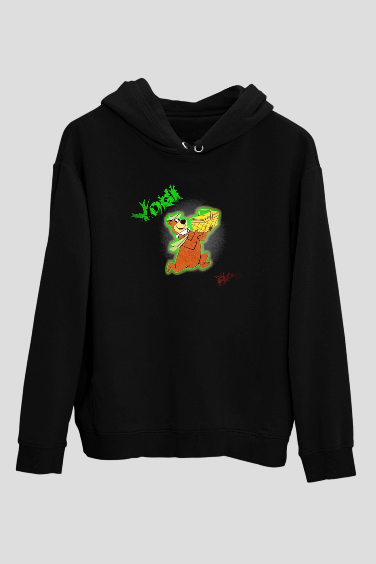 Yogi Bear Ayı Yogi Siyah Unisex Hoodie