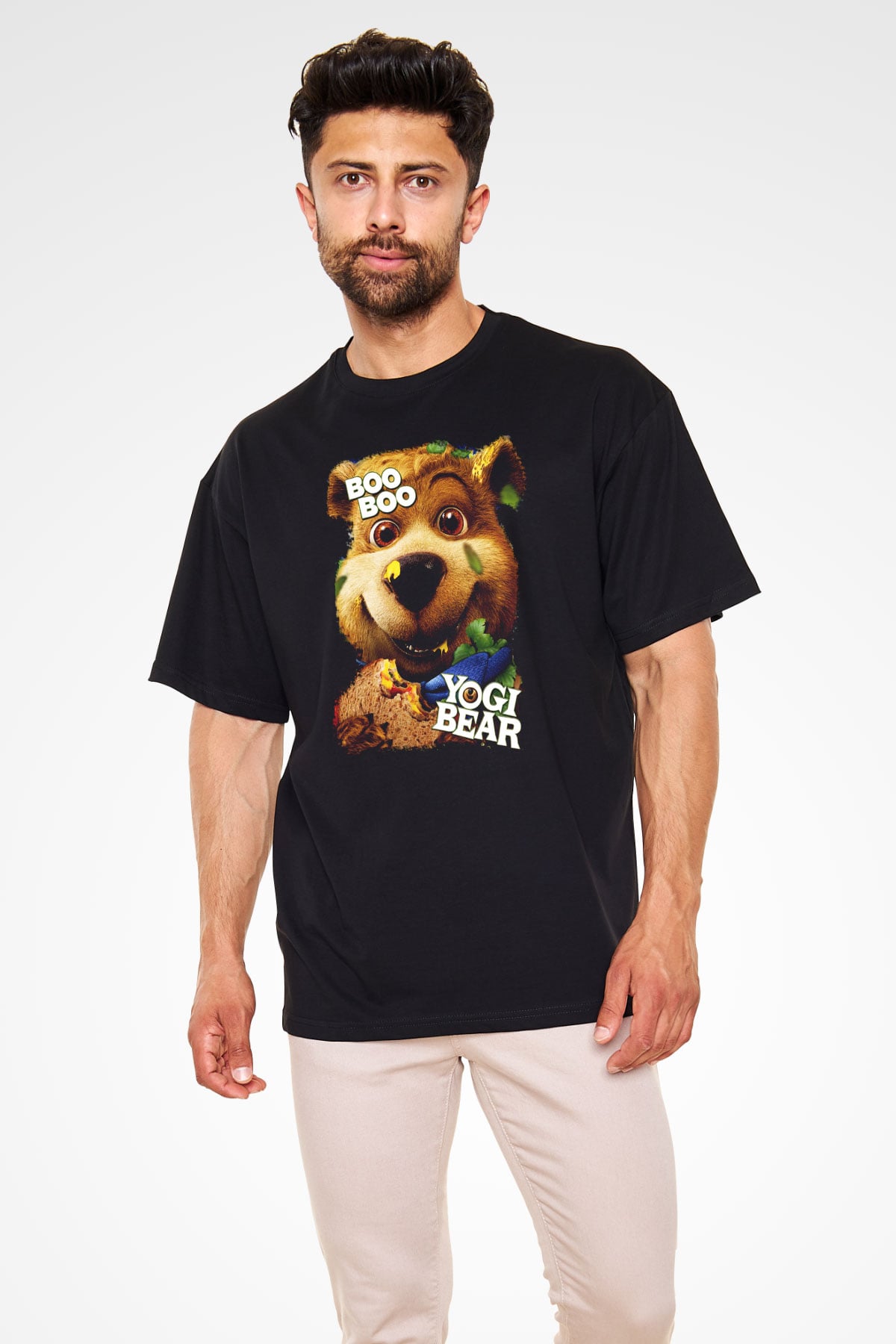 Yogi Bear Ayı Yogi Siyah Unisex Oversize Tişört