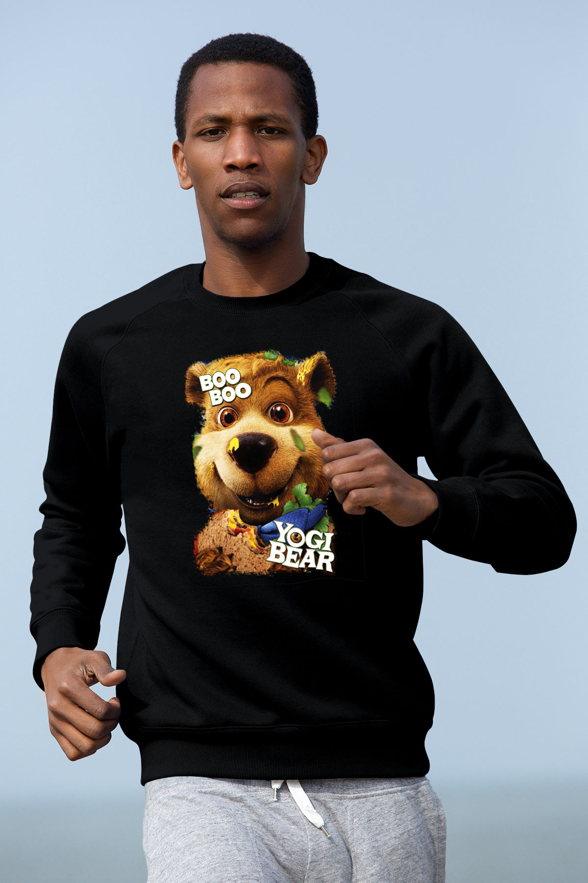Yogi Bear Ayı Yogi Siyah Unisex Sweatshirt