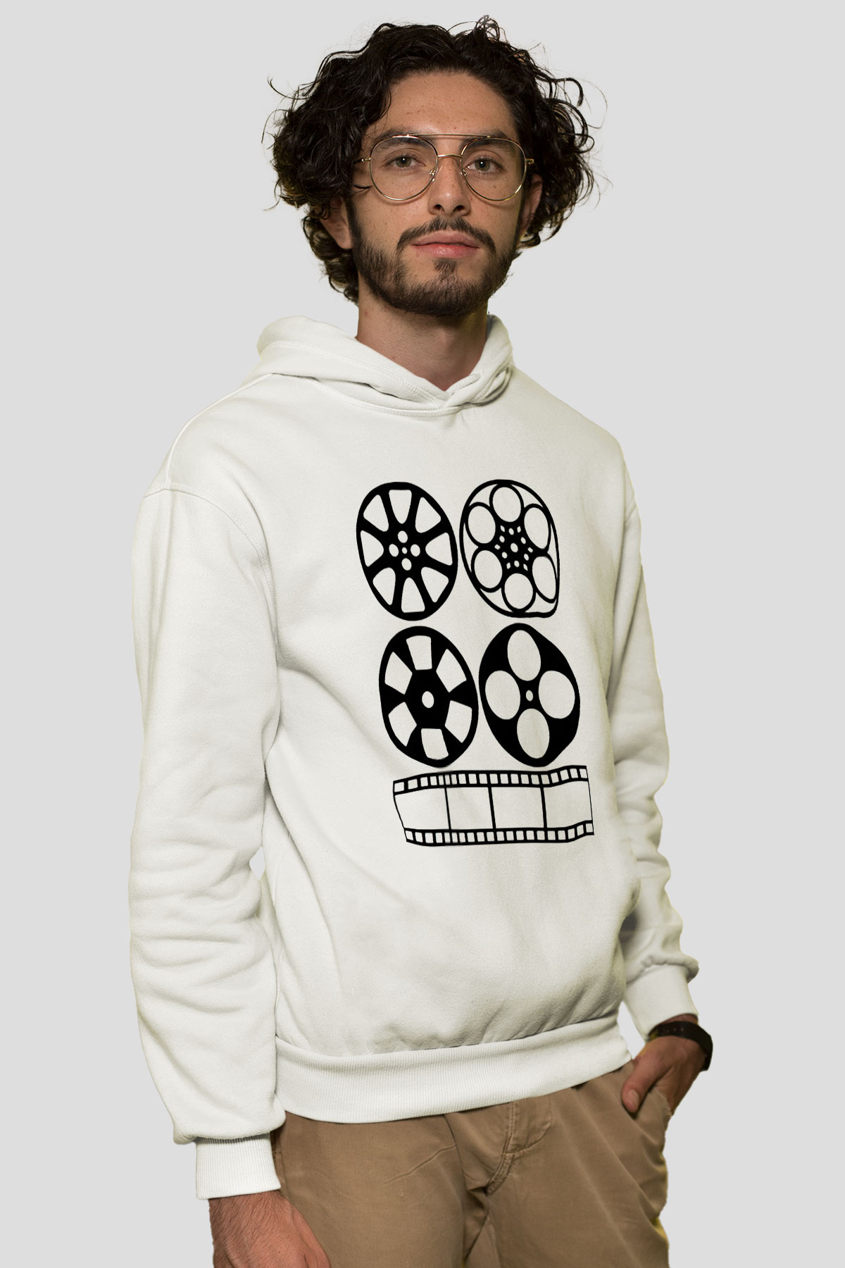 Yönetmen Beyaz Unisex Hoodie