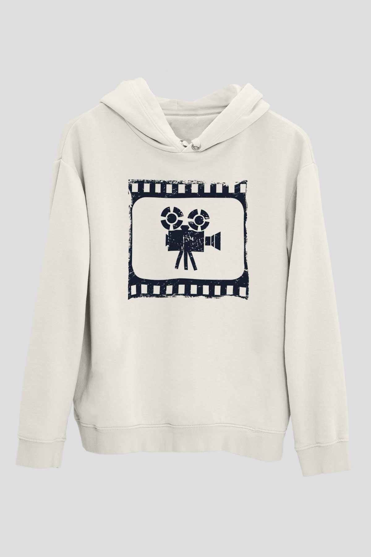 Yönetmen Beyaz Unisex Kapüşonlu Sweatshirt