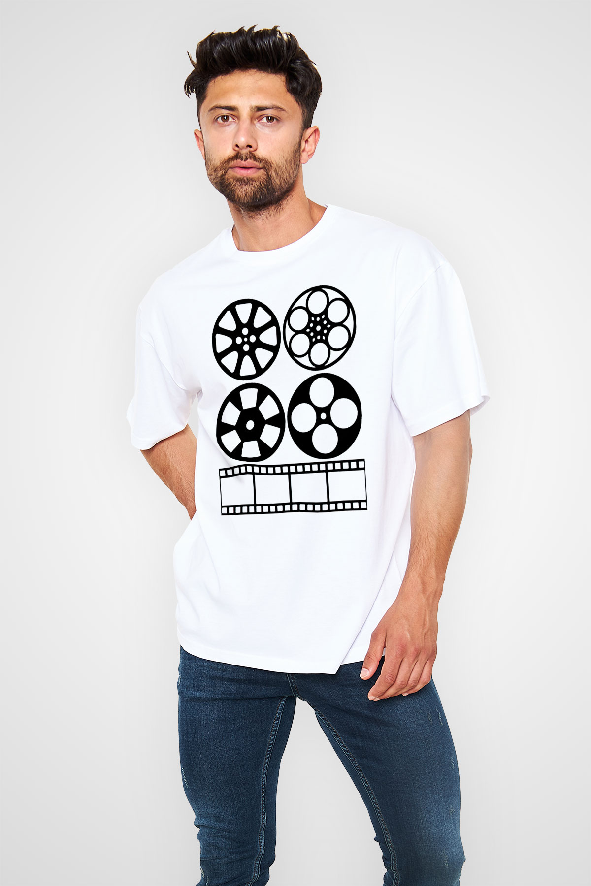 Yönetmen Beyaz Unisex Oversize Tişört T-Shirt