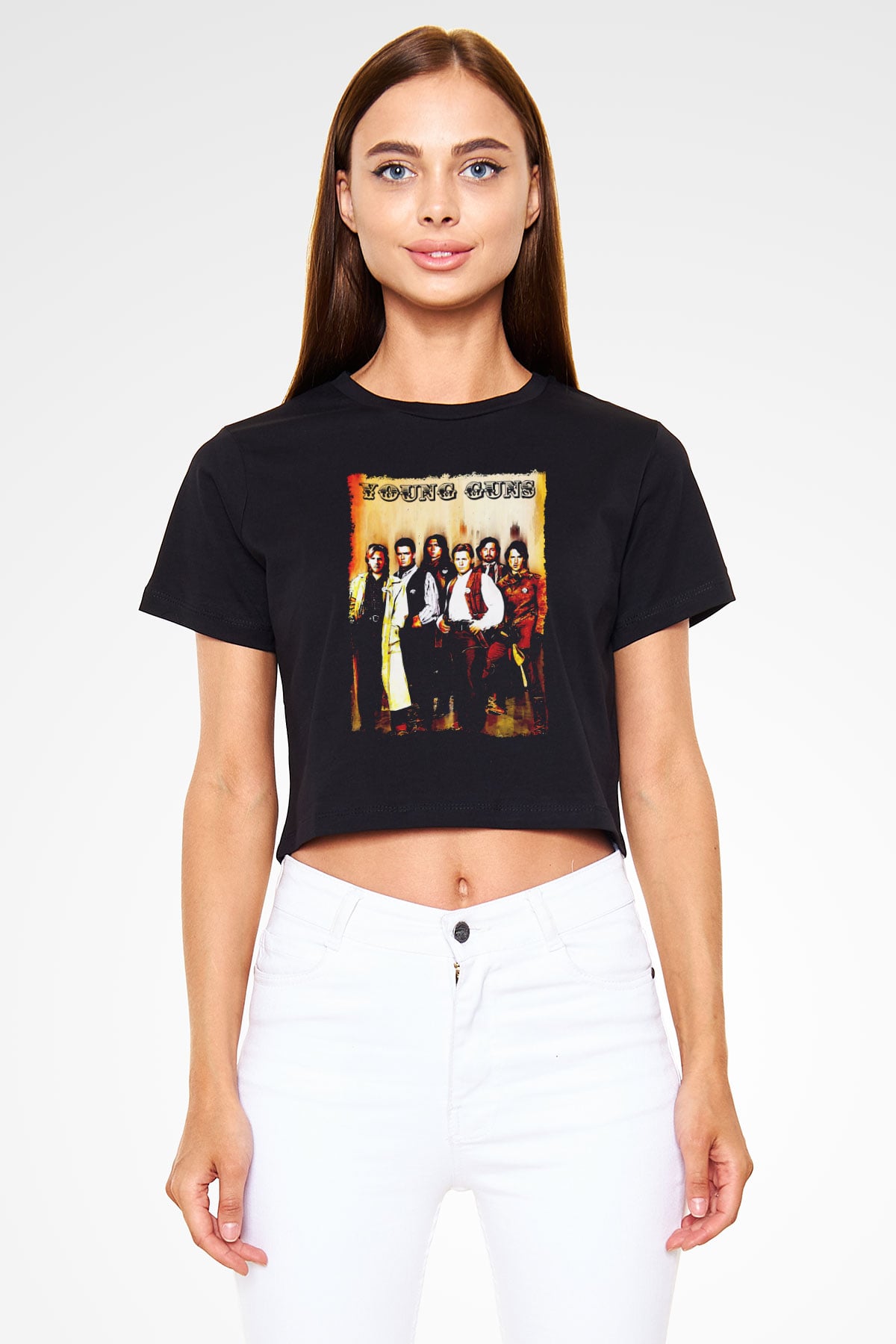 Young Guns Siyah   Crop Top Tişört