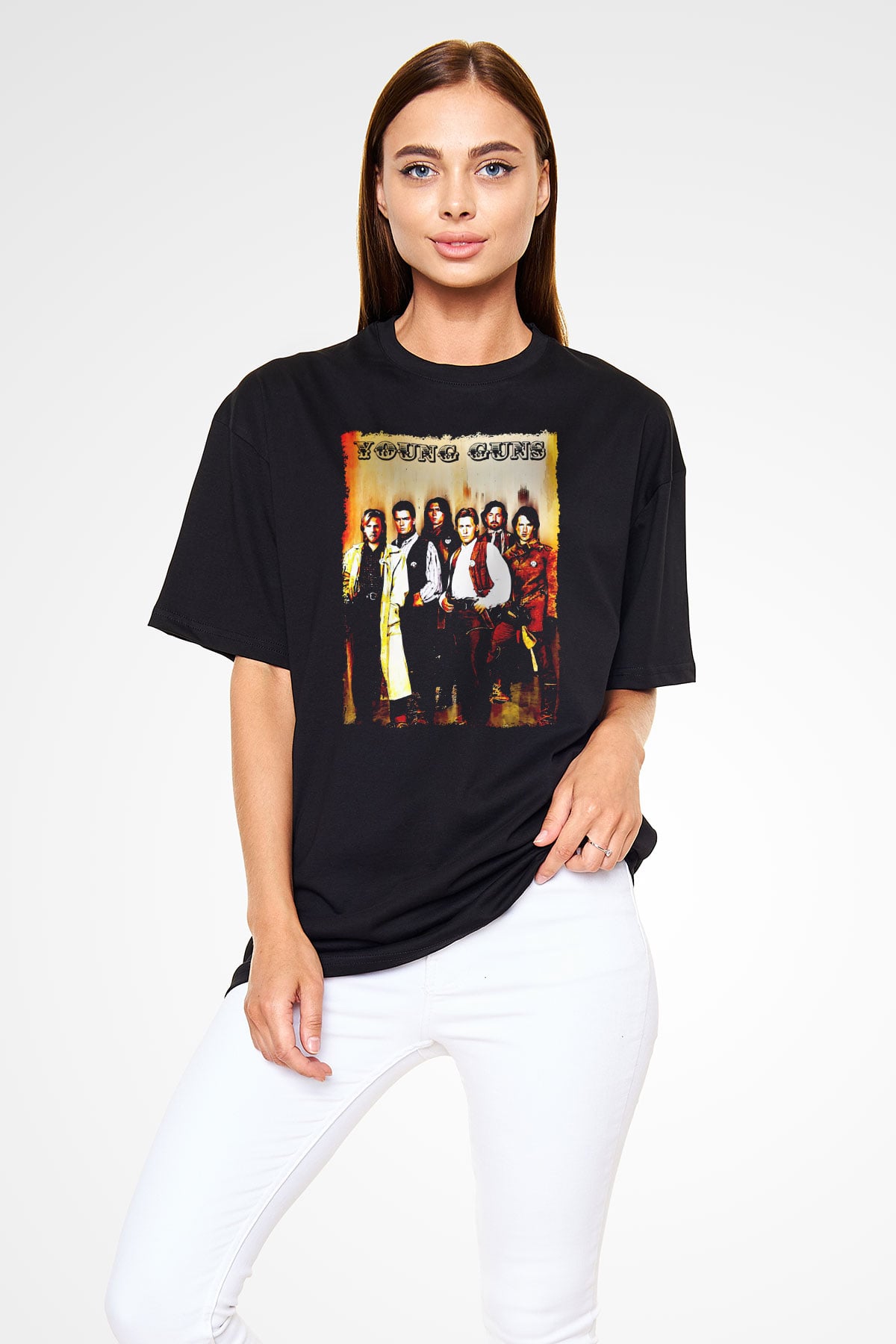 Young Guns Siyah Oversize Tişört