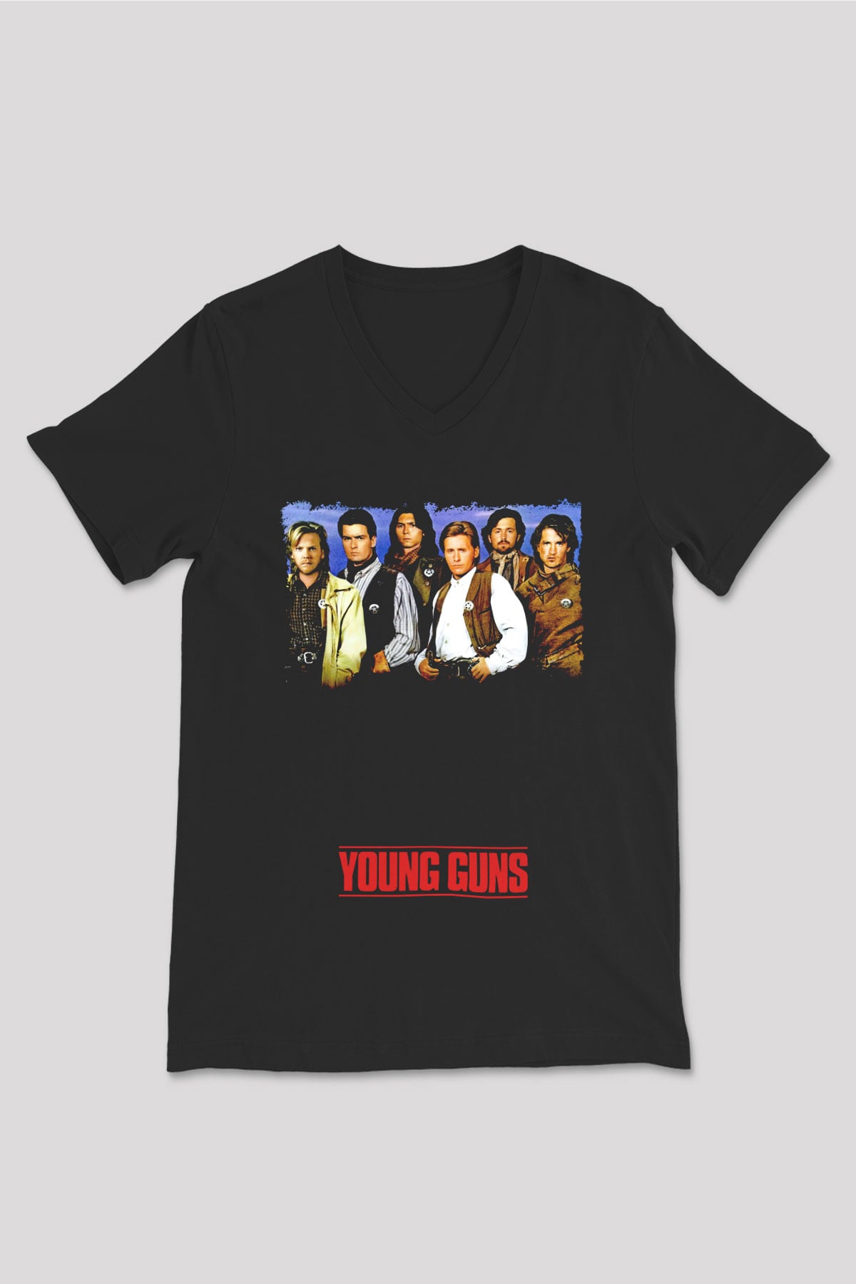 Young Guns Siyah Unisex  V Yaka Tişört