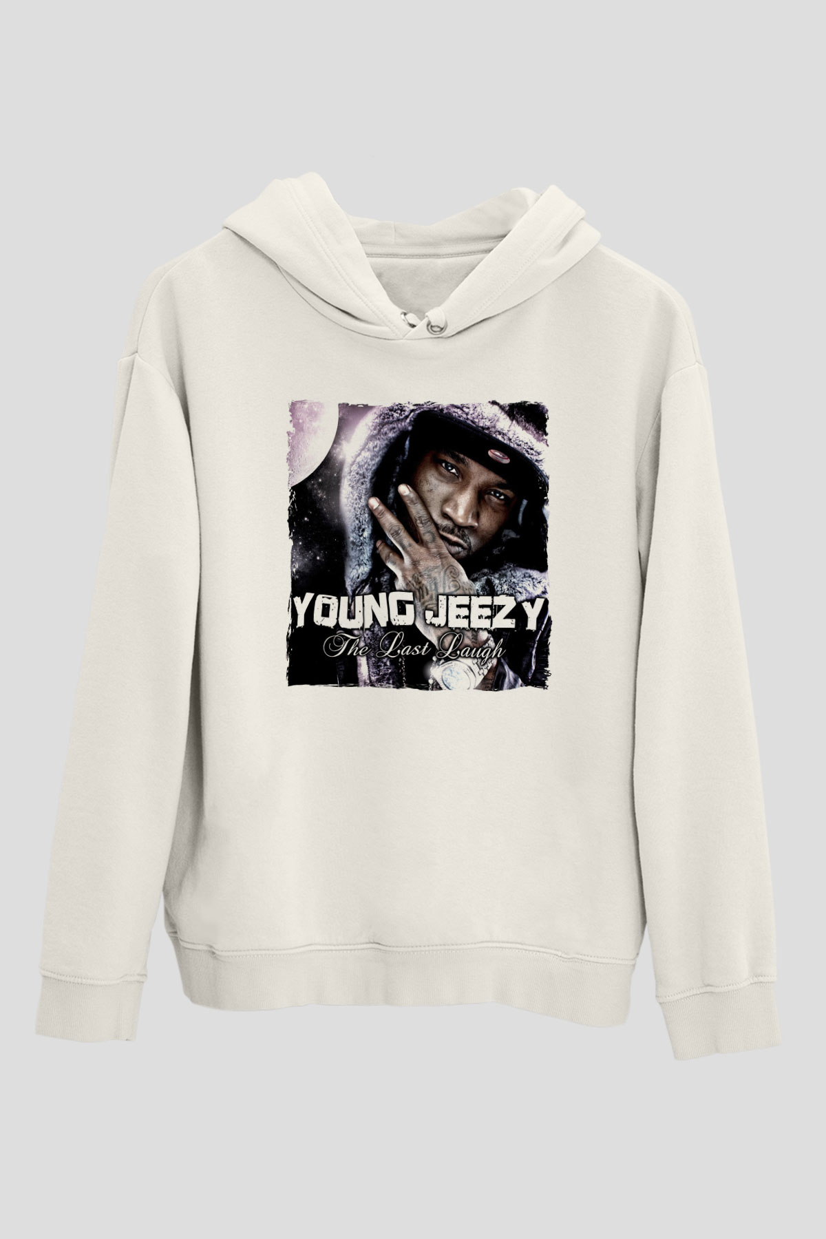 Young Jeezy Beyaz Unisex Kapüşonlu Sweatshirt