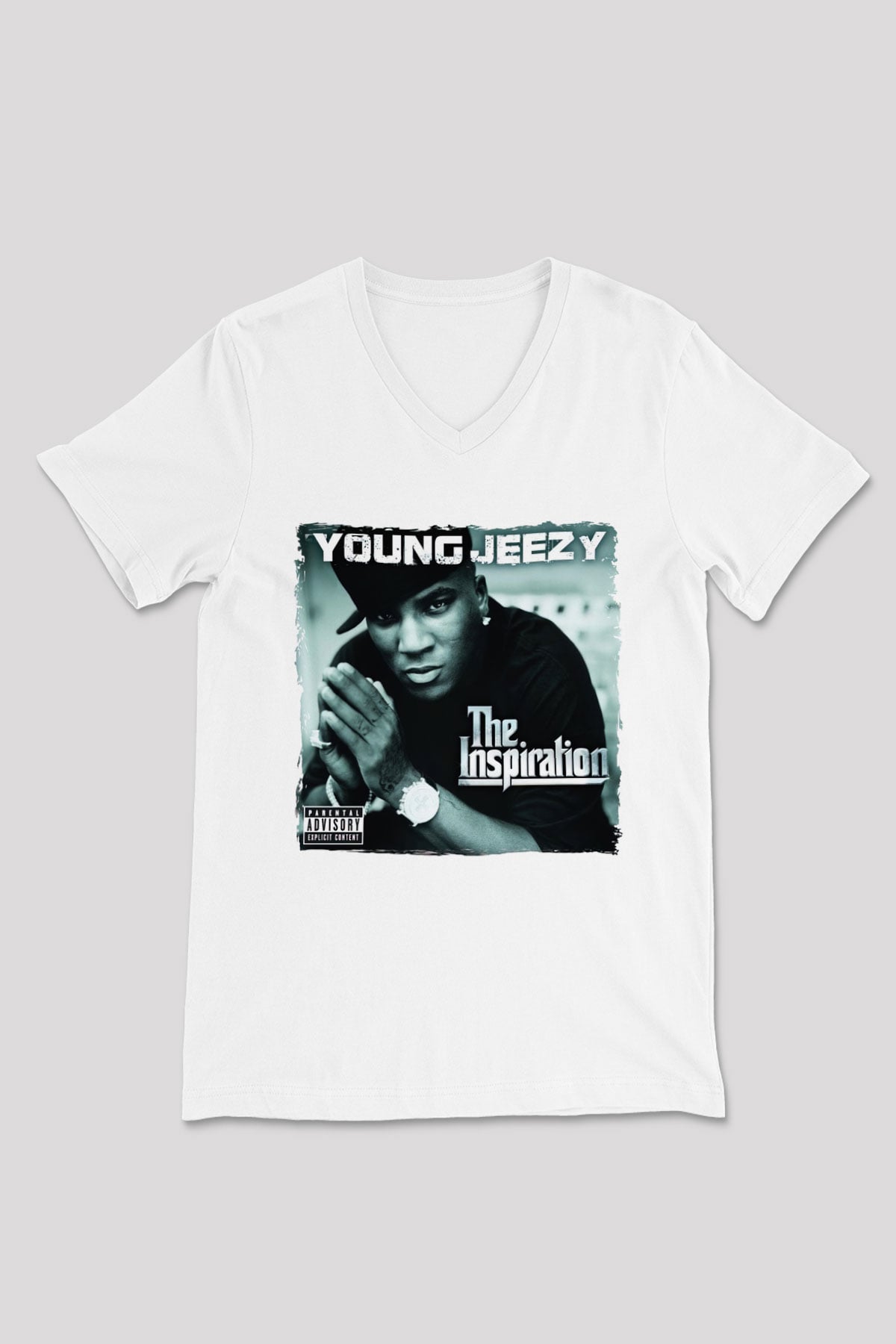 Young Jeezy Beyaz Unisex V Yaka Tişört