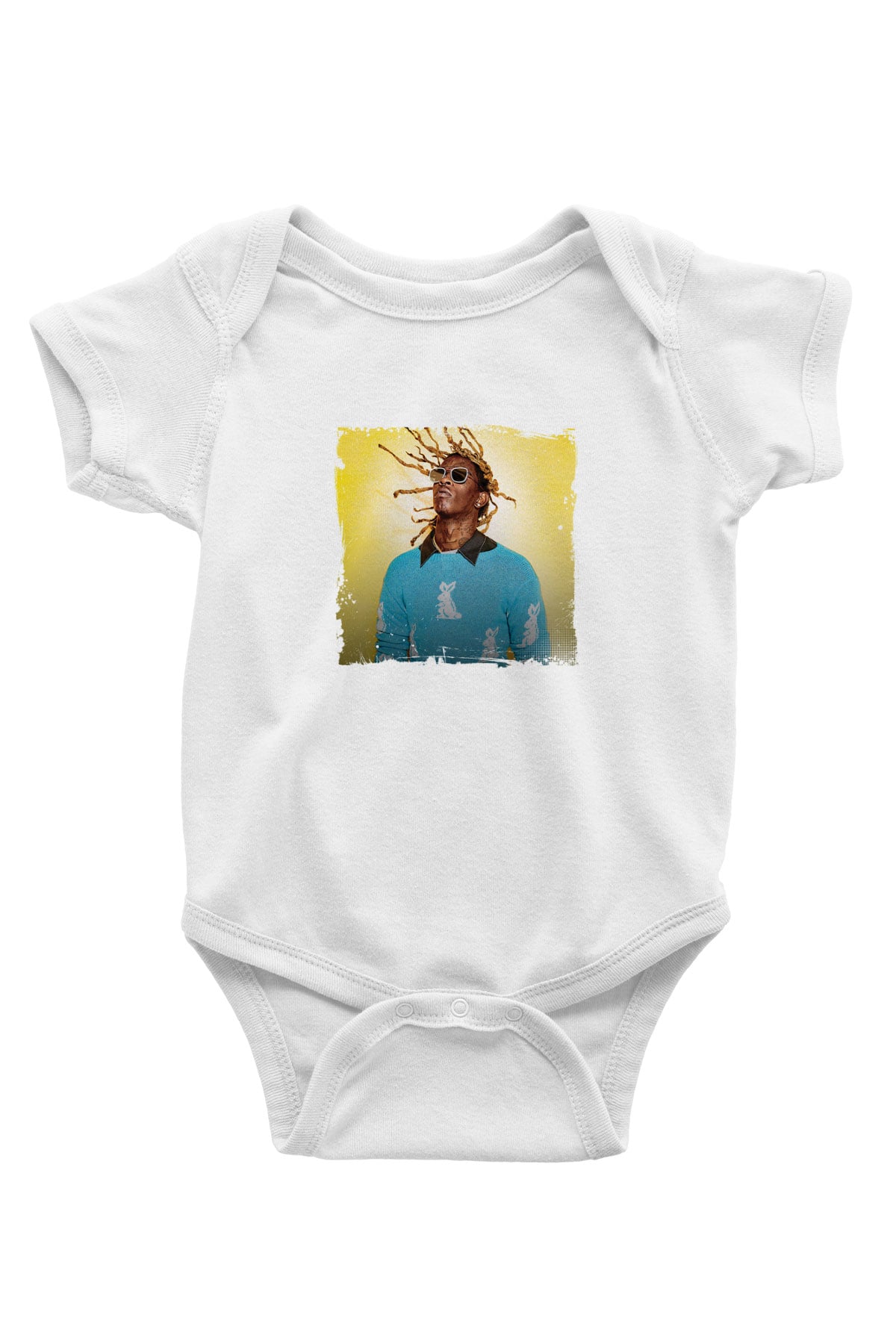 Young Thug Baskılı Unisex Beyaz Bebek Body - Zıbın