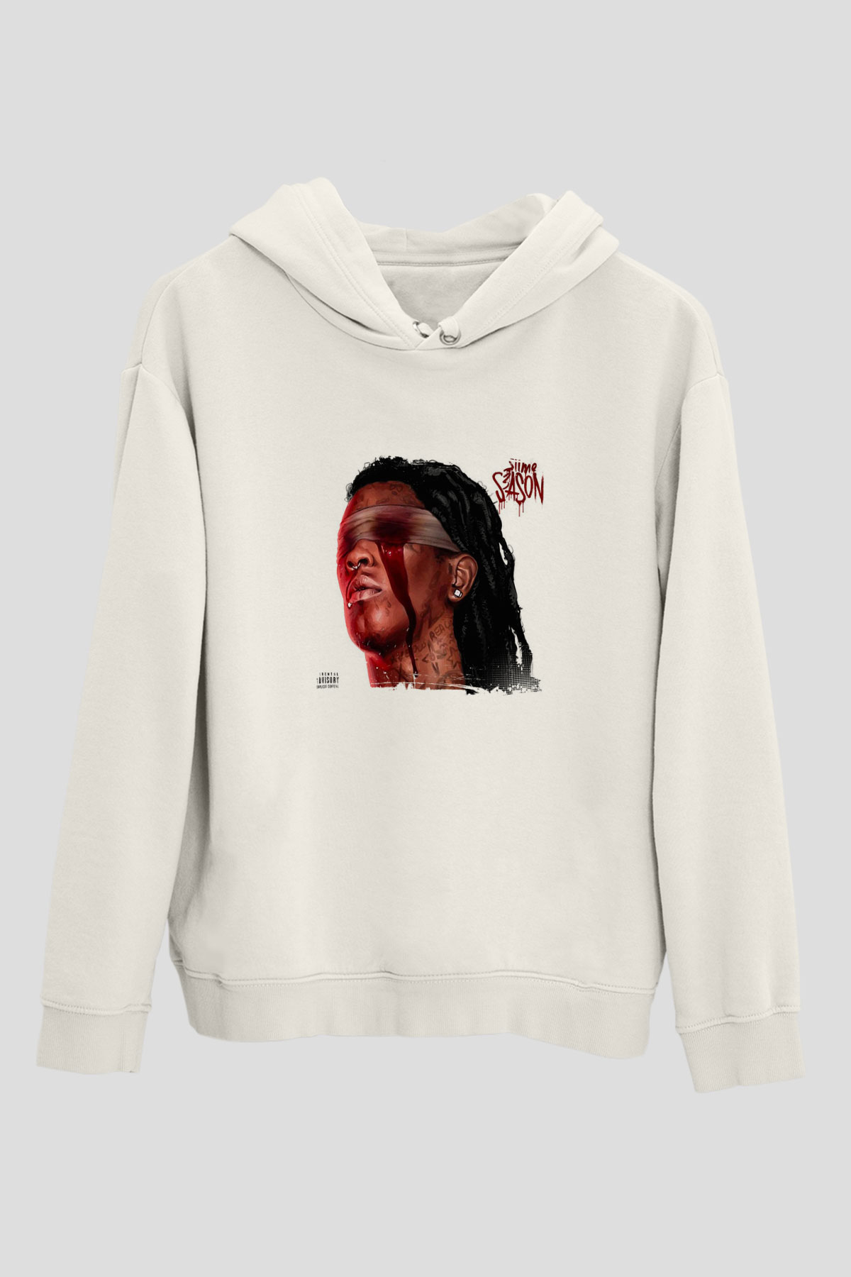 Young Thug Baskılı Unisex Beyaz Kapüşonlu Sweatshirt