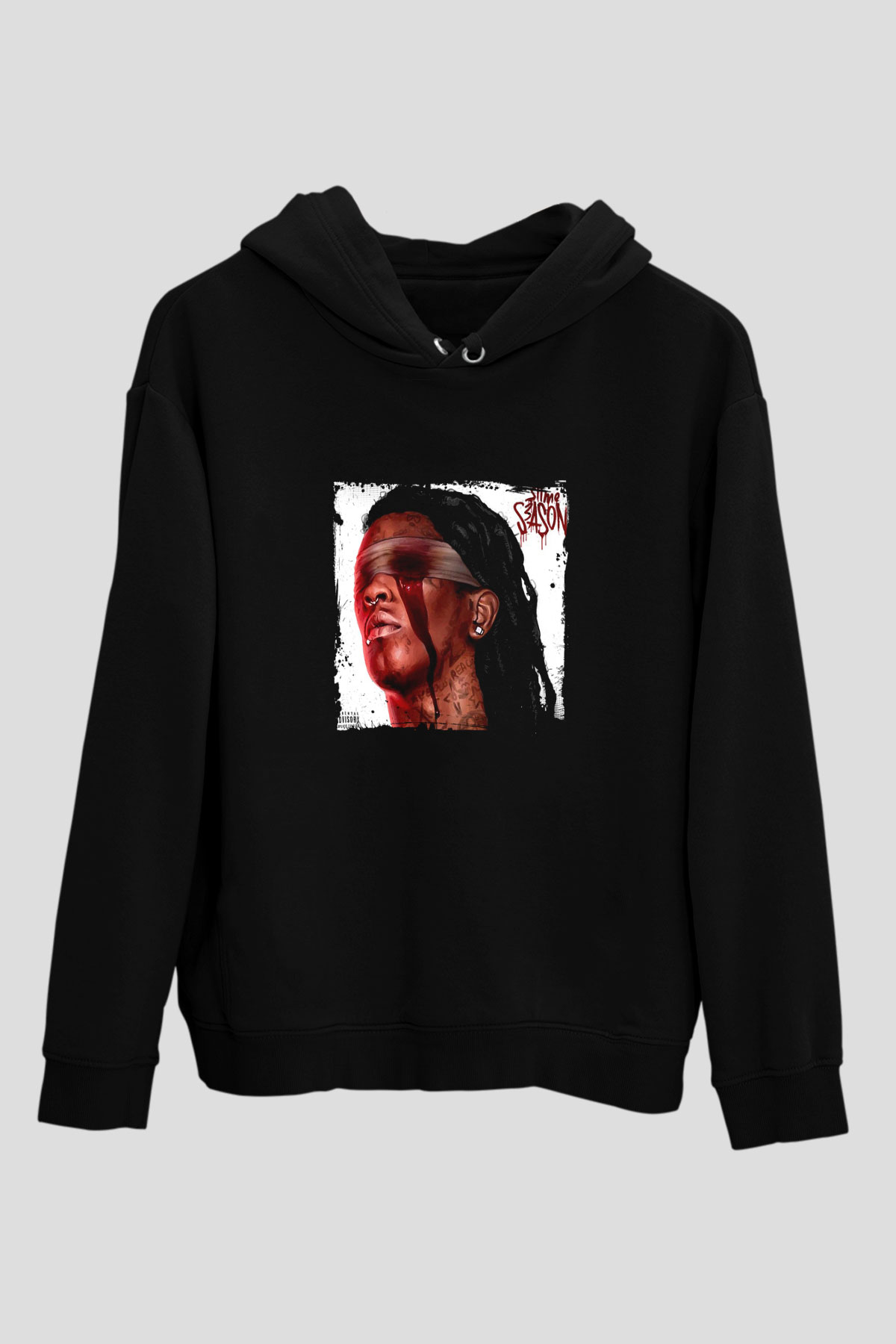 Young Thug Baskılı Unisex Siyah Hoodie