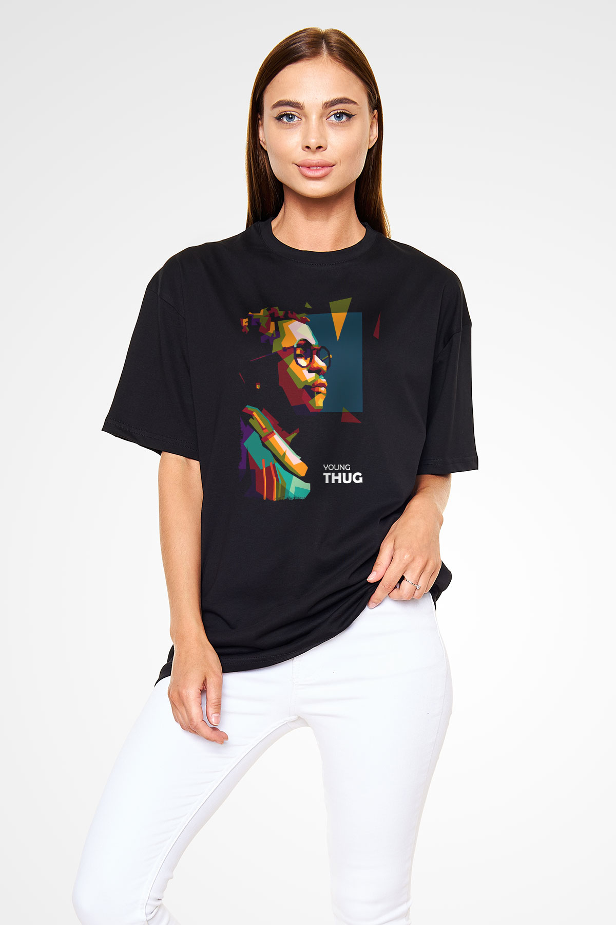 Young Thug Siyah Oversize Tişört Oversize T-shirt - TişörtFabrikası