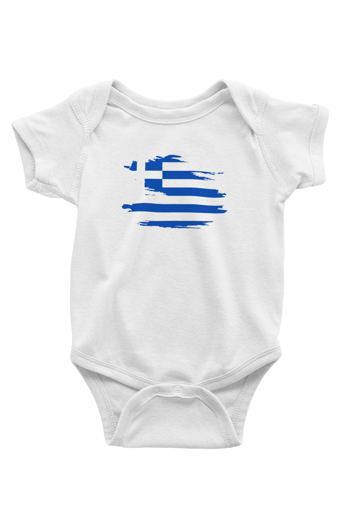 Yunanistan Baskılı Beyaz Unisex Bebek Body - Zıbın