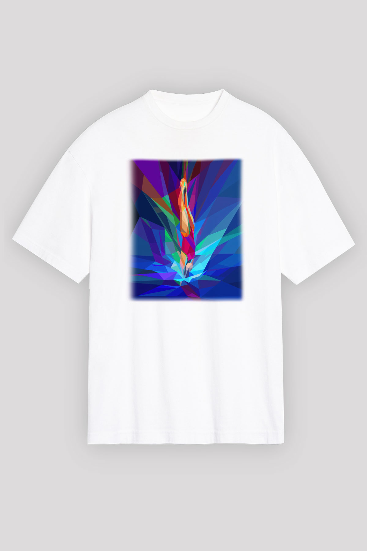 Yüzme Beyaz Unisex Oversize Tişört T-Shirt