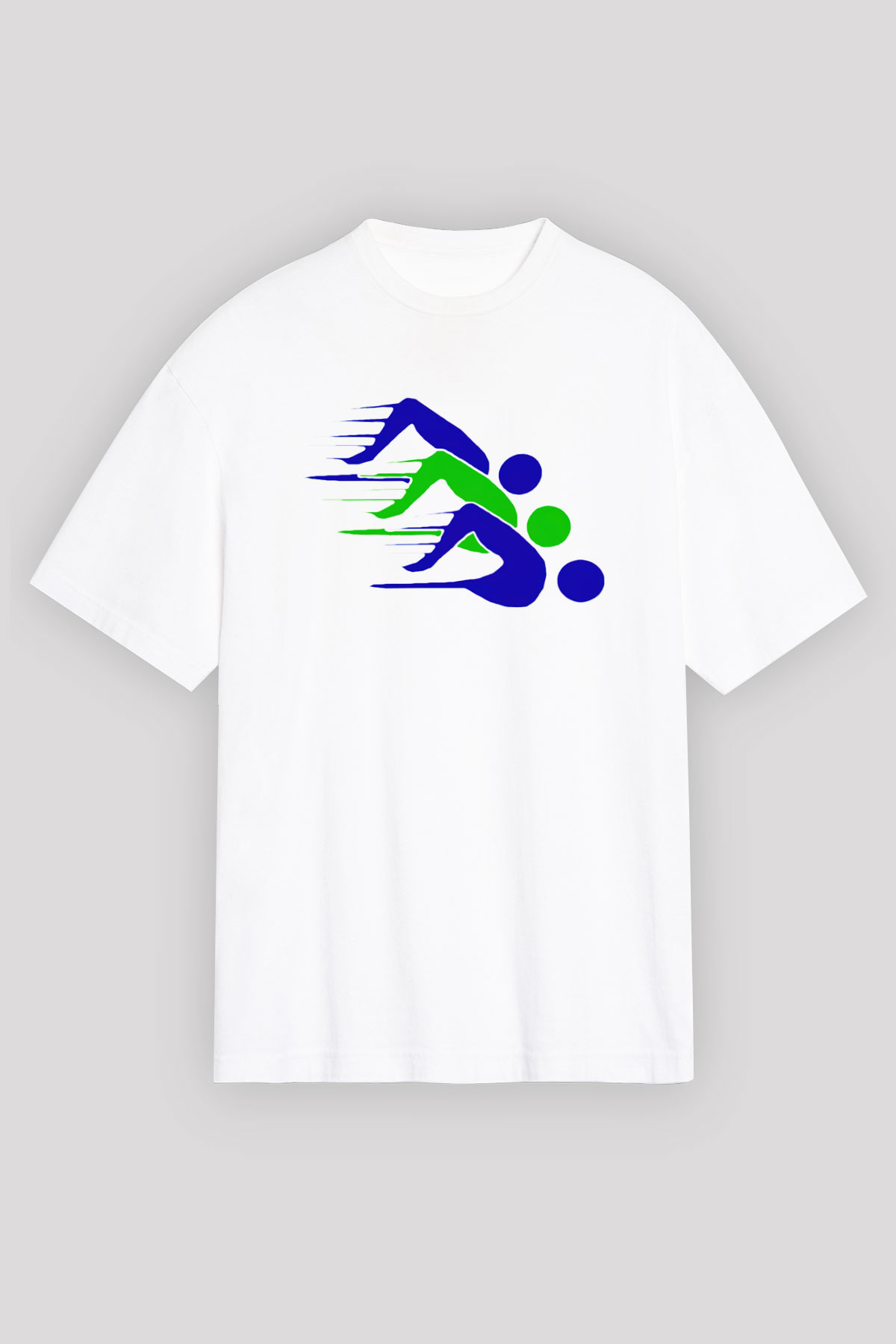 Yüzme Beyaz Unisex Oversize Tişört T-Shirt
