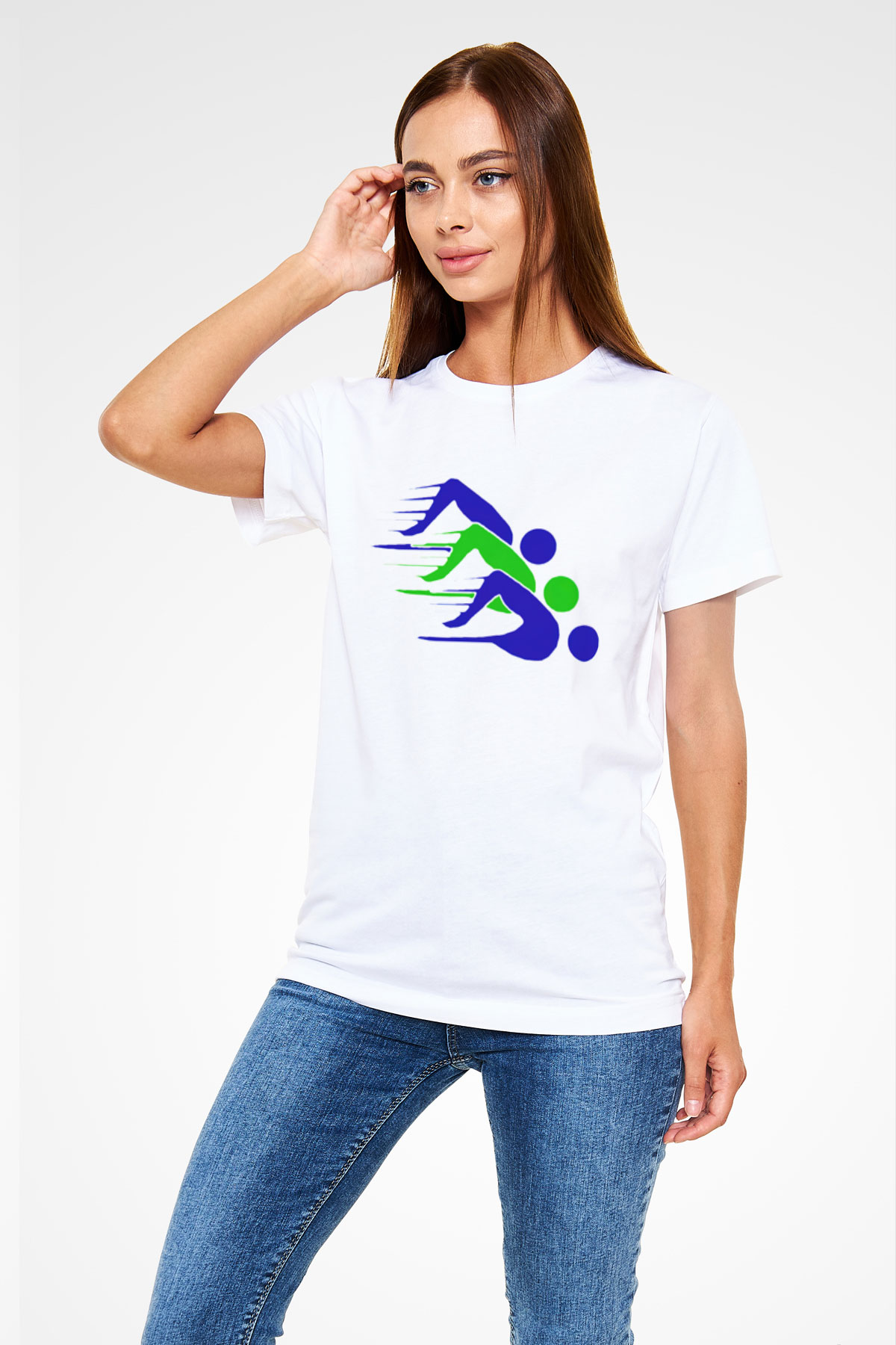 Yüzme Beyaz Unisex Tişört T-Shirt - TişörtFabrikası