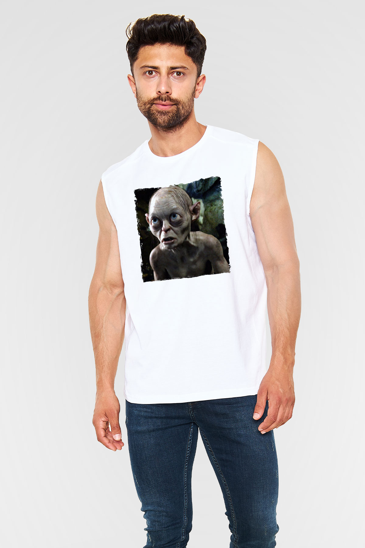 Yüzüklerin Efendisi Beyaz Unisex  Kolsuz Tişört