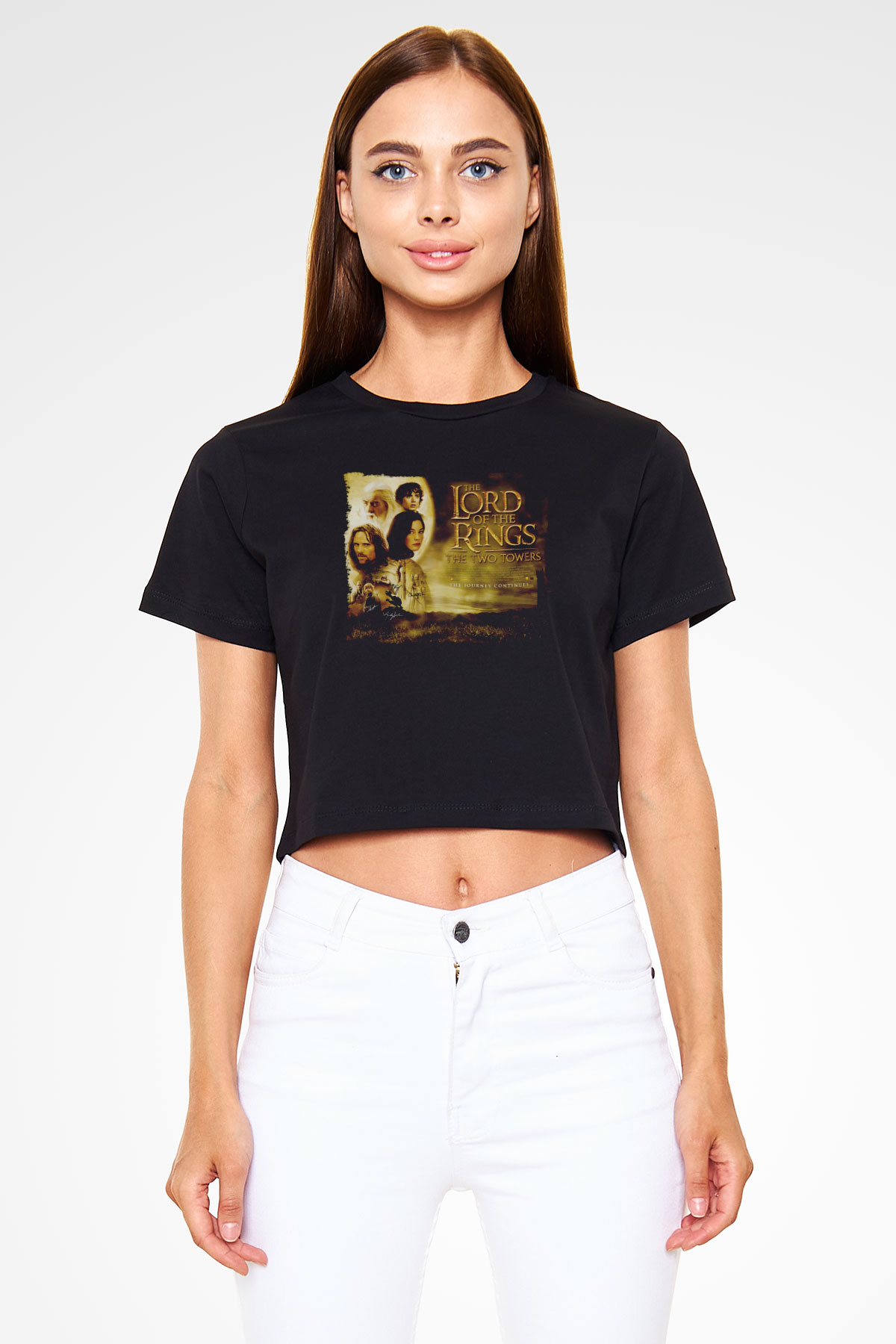 Yüzüklerin Efendisi Siyah   Crop Top Tişört