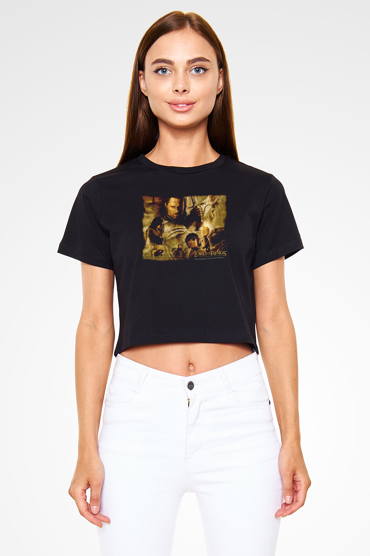 Yüzüklerin Efendisi Siyah   Crop Top Tişört