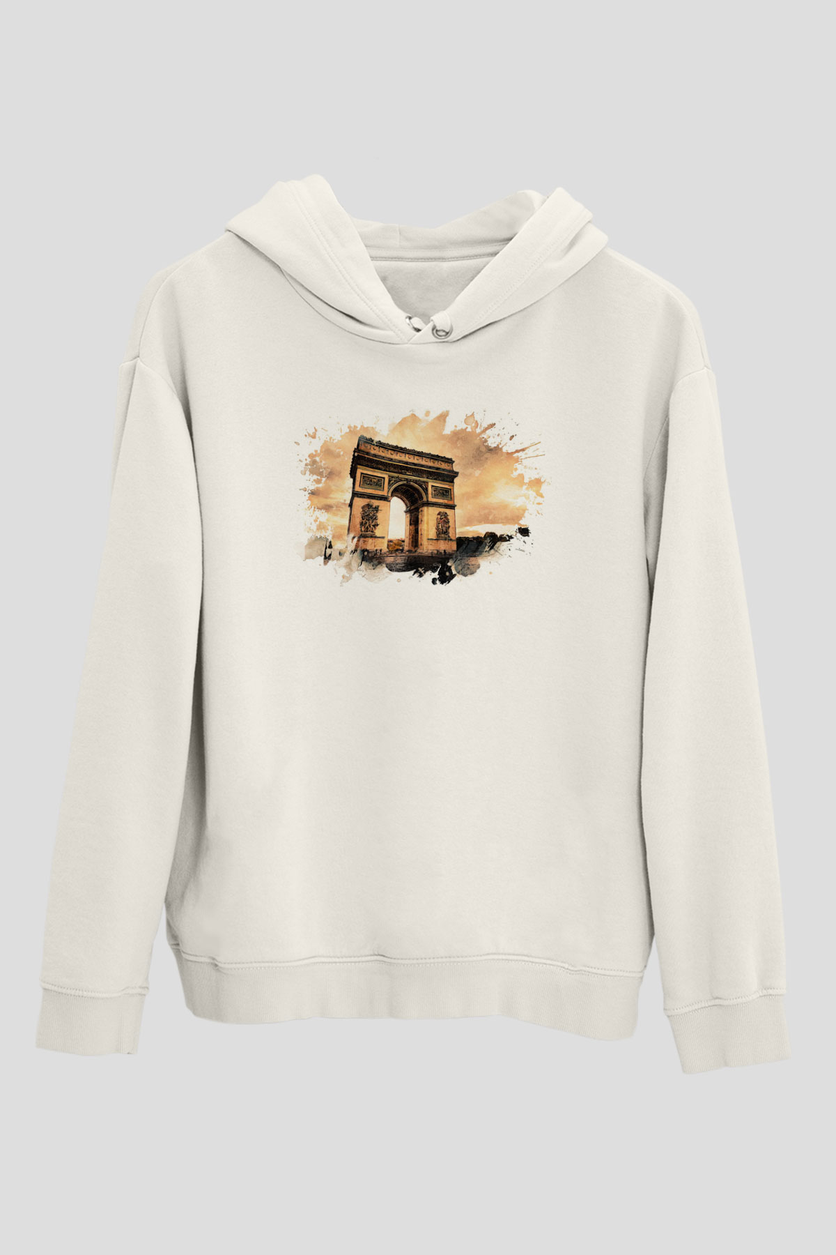 Zafer Takı Beyaz Unisex Hoodie