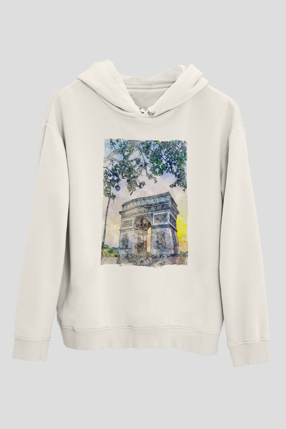 Zafer Takı Beyaz Unisex Hoodie