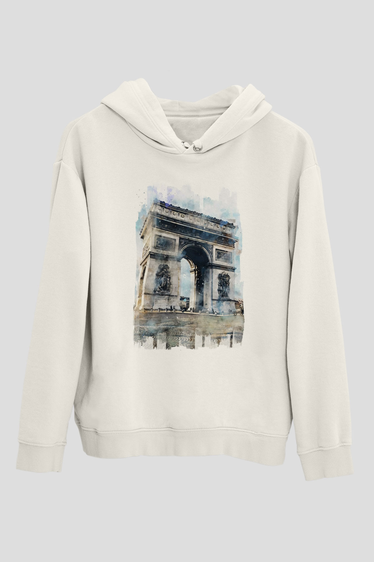 Zafer Takı Beyaz Unisex Hoodie